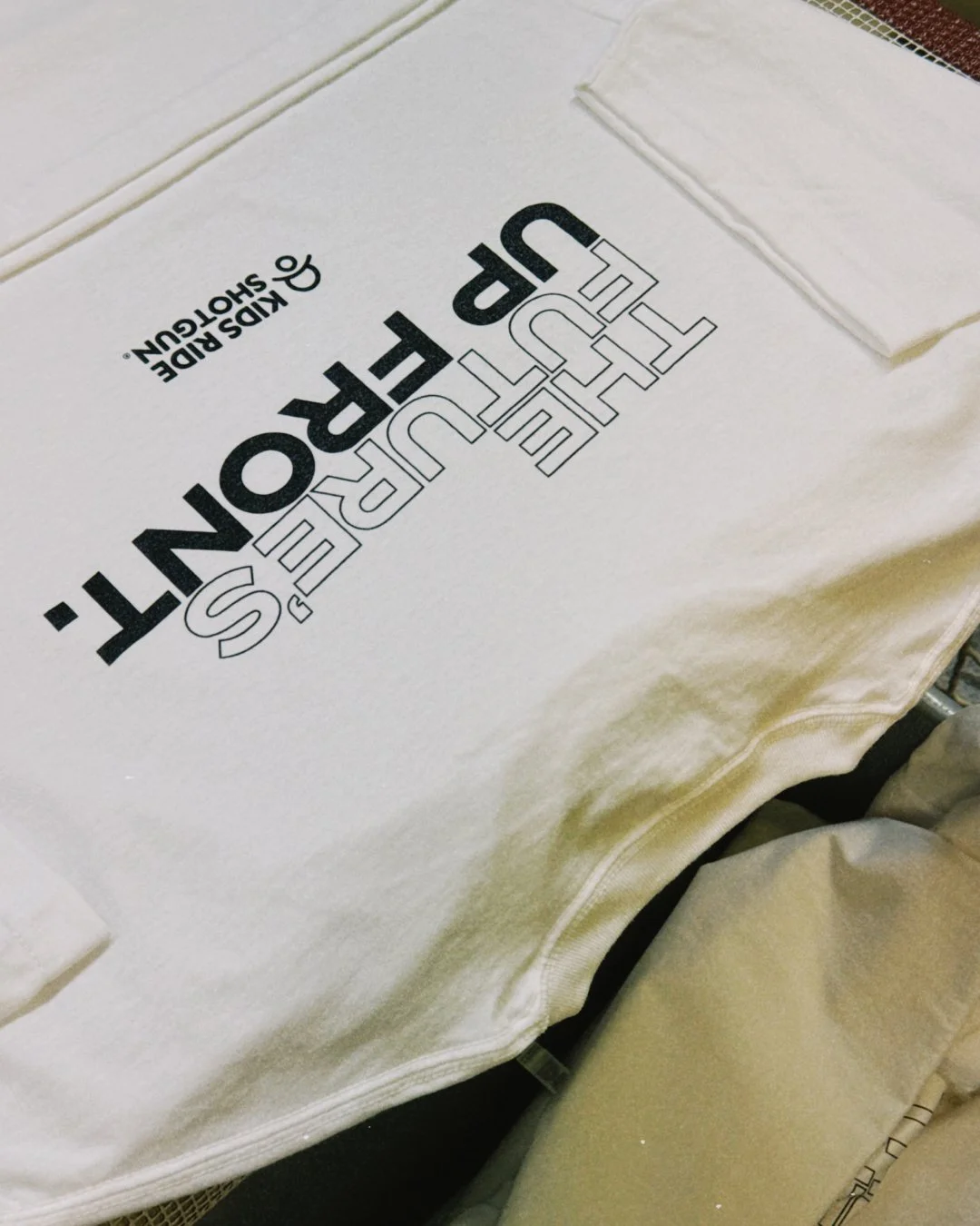 The Future's Up Front!  New tees for the @kidsrideshotgun crew