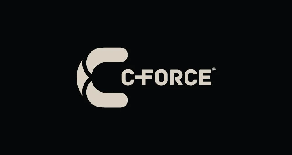 C-Force logo with stylized 'C' and the words 'C-Force' on a black background.
