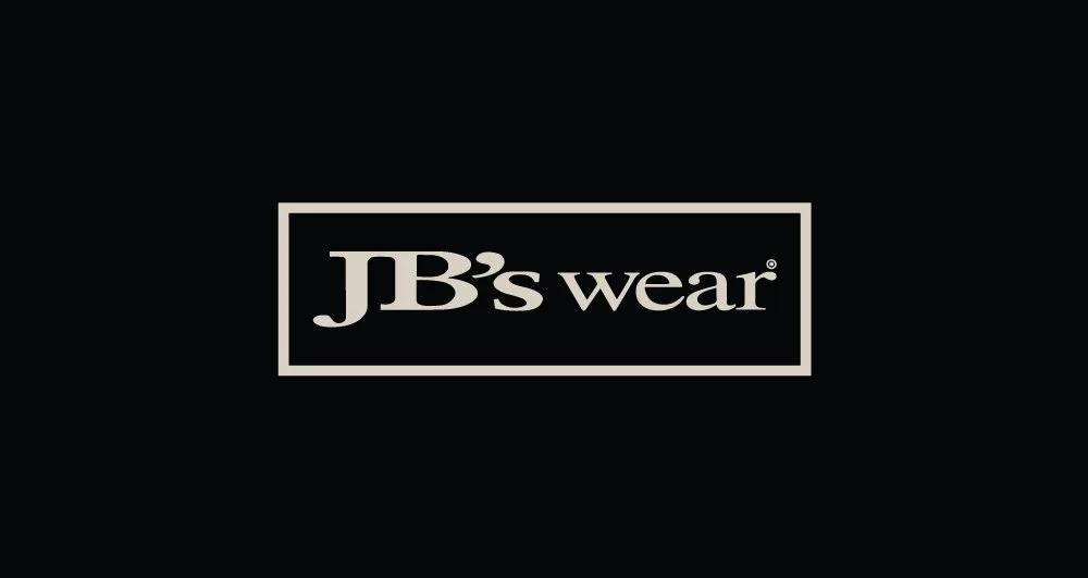 Black background with a white rectangular outline containing the text 'JB's wear' in white letters.