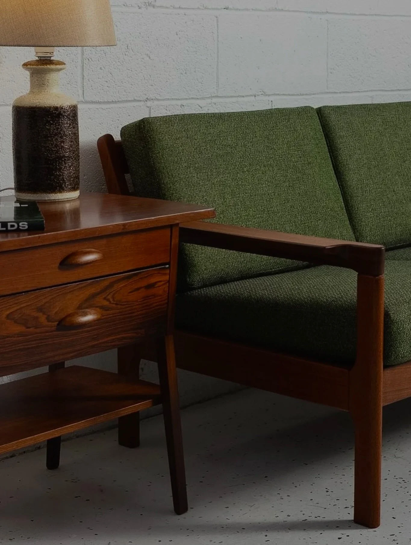 Living Room Line-Up 👇

- Danish Side Table 
- Three Seater Danish Sofa 
- Danish Ceramic Lamp

All available to shop on our website! Australia-wide shipping automatically calculated at checkout