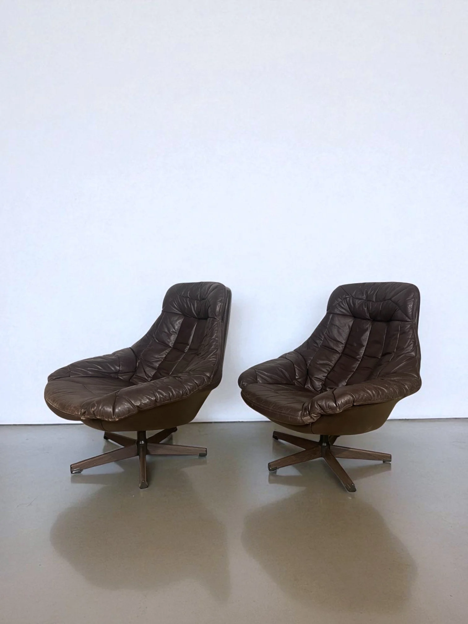Pair of HW Klein Swivel Egg Chairs