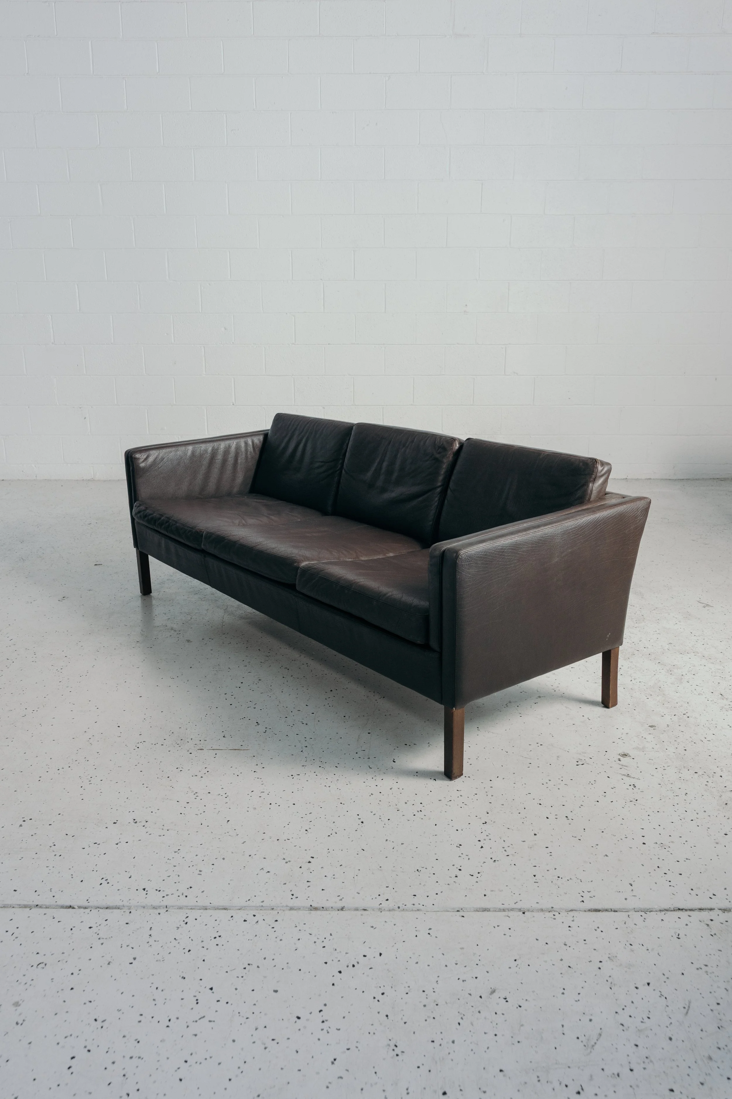 Dark Brown 3-Seater Leather Sofa