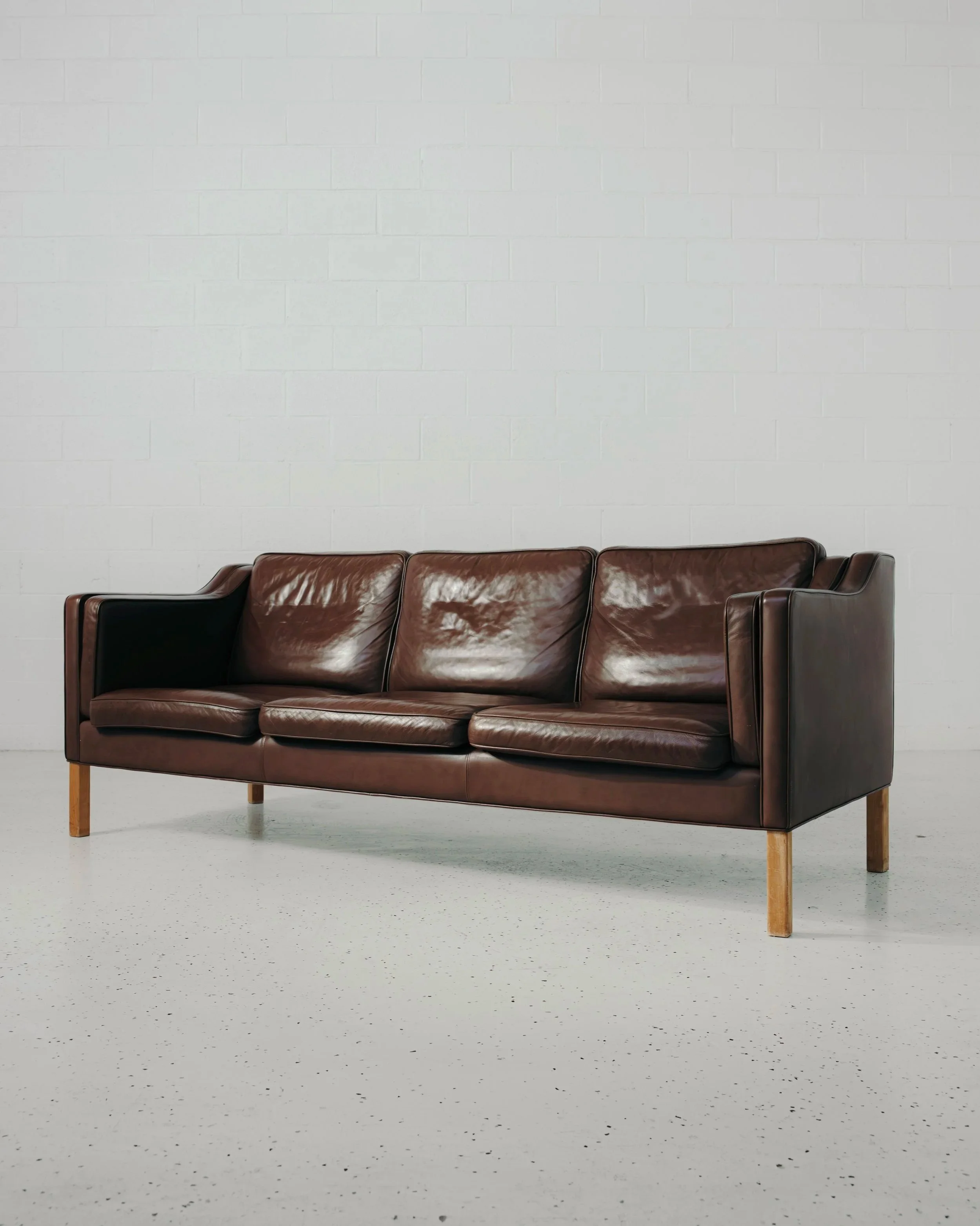 Danish 3-Seater Leather Sofa