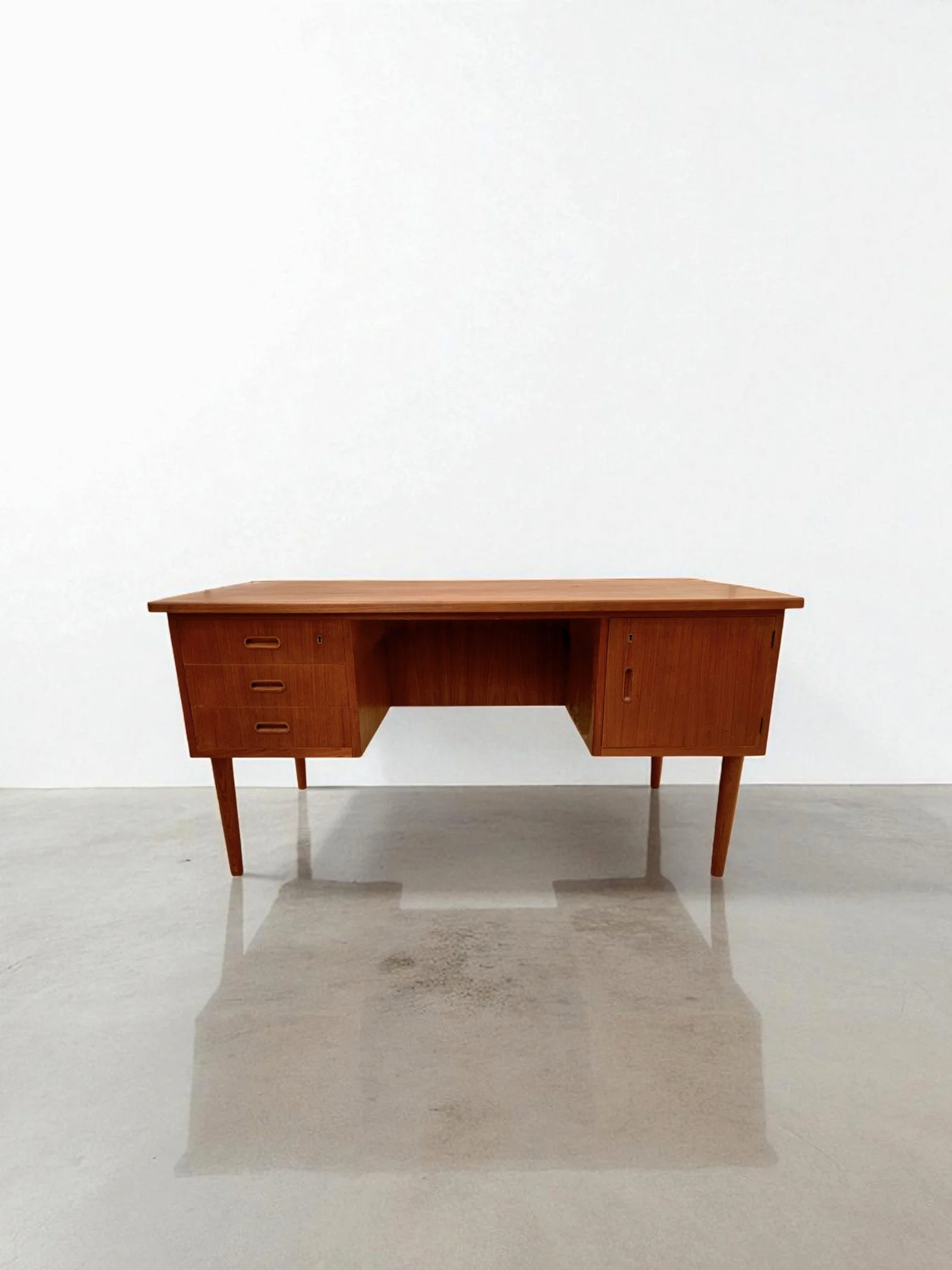 Teak Desk with Bookshelf Back