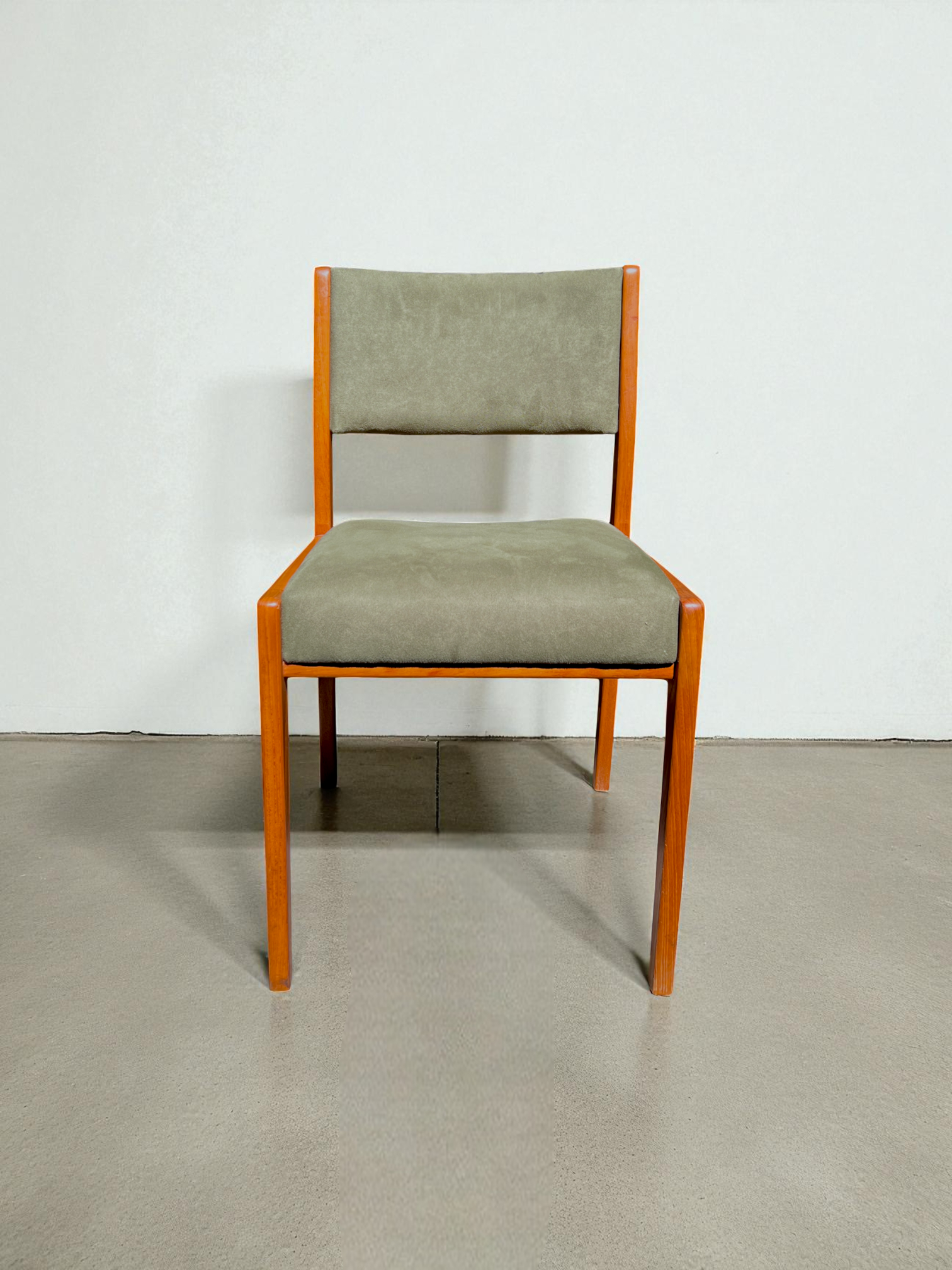 Mid Century Noblett Dining Chair in green fabric.png