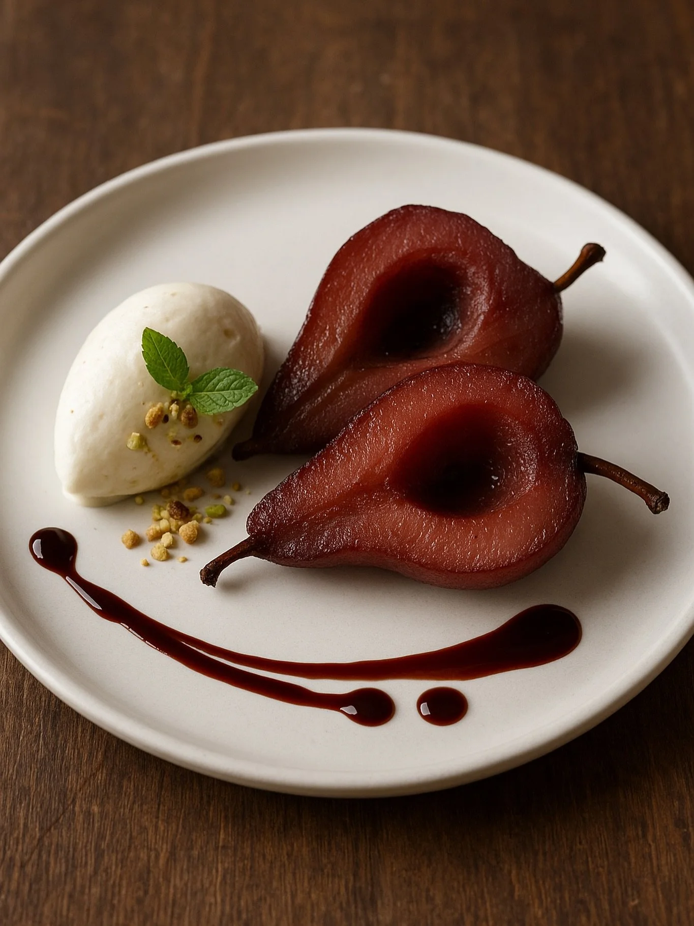 Fine-dining desserts for your next event ✨🍐
Red wine poached pears with vanilla bean quenelle &mdash; elegant, light, and beautifully presented.
Now booking weddings, upscale dinners, private experiences &amp; micro-events.

📍 Seattle &amp; surroun