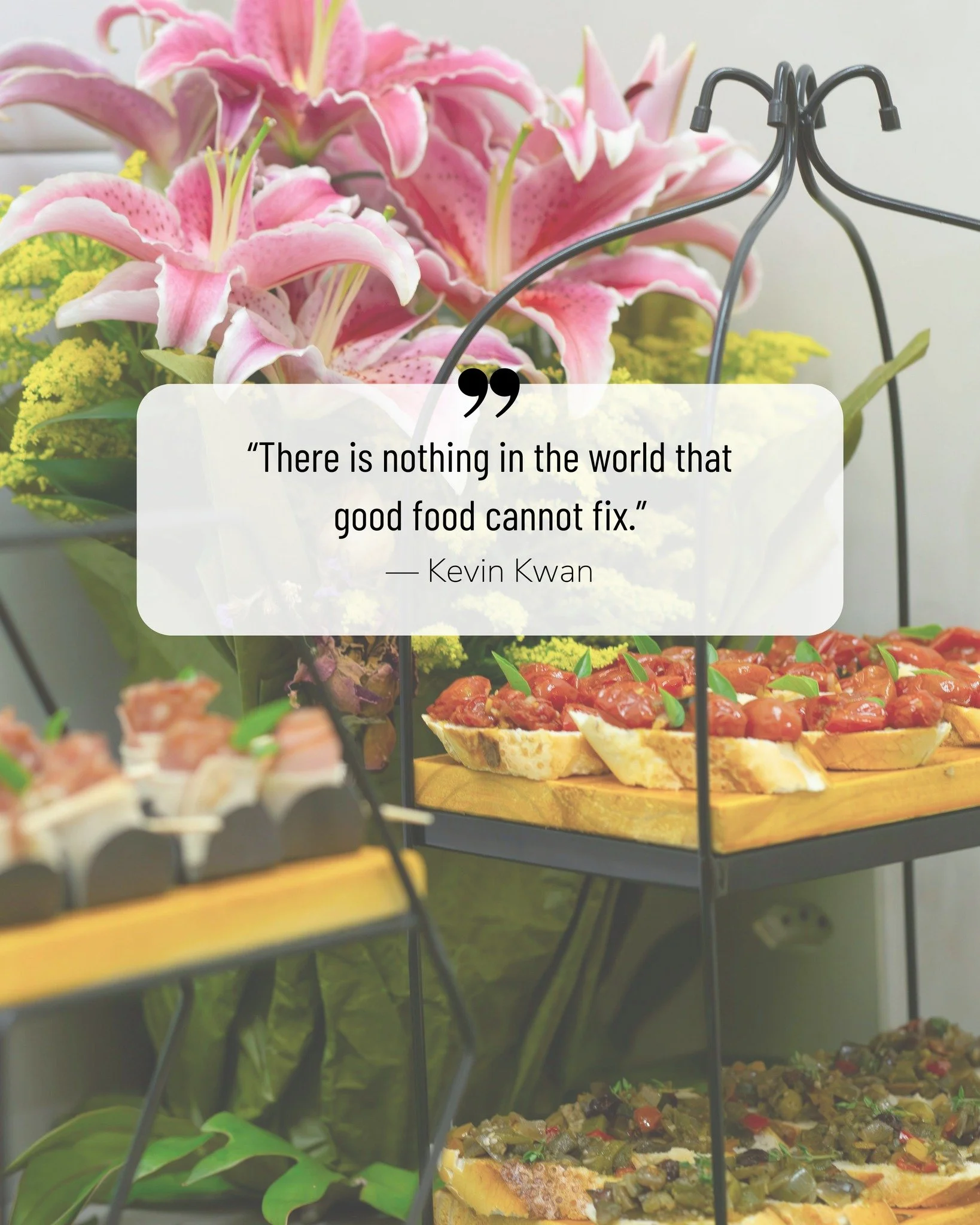 The ultimate universal language. ✨

Kevin Kwan said it best: "There is nothing in the world that good food cannot fix". Whether it&rsquo;s a day that needs a little extra brightness or a celebration that deserves a grand centerpiece, we bel