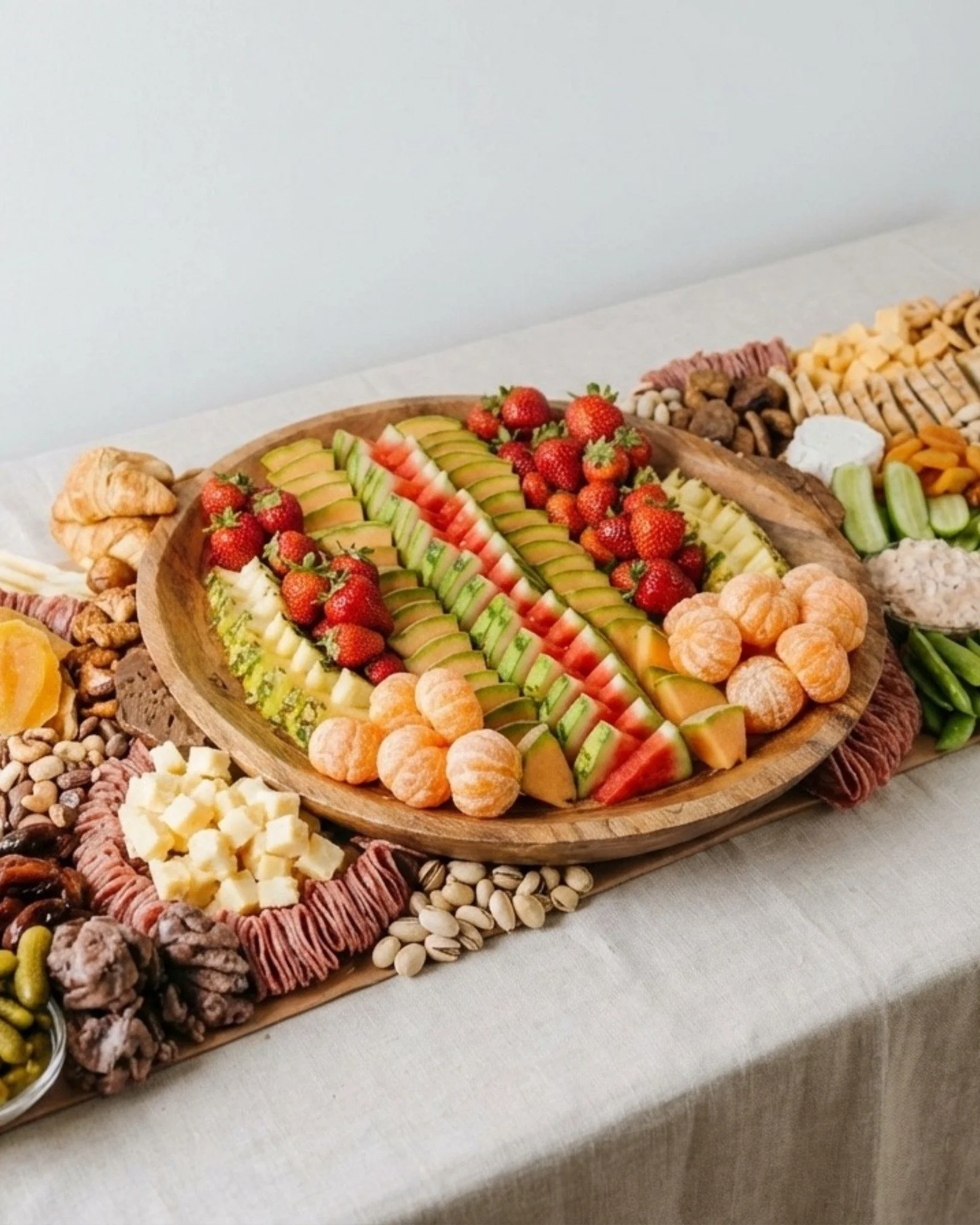 A table meant for gathering. ✨

Our grazing tables bring together fresh fruits, cheeses, charcuterie, and artisan bites, beautifully arranged so guests can explore, taste, and enjoy throughout your event.

Perfect for weddings, celebrations, and mome