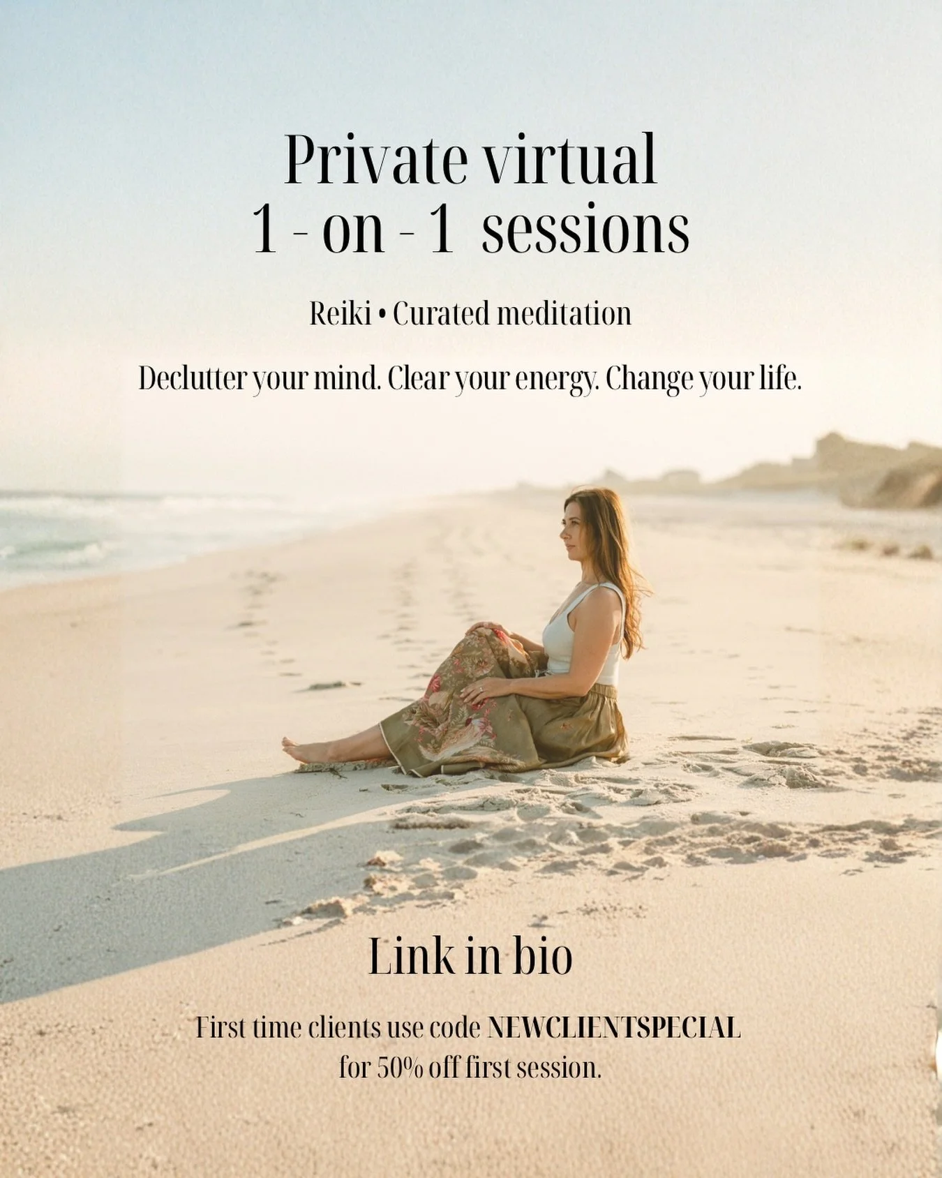 Let me guide you in a curated meditation tailored to your needs. 
1-on-1 virtual meditation sessions available. 
50% off with code at checkout NEWCLIENTSPECIAL
Link in bio to book. 
#claritymindstudio #thehamptons #meditation #wellness