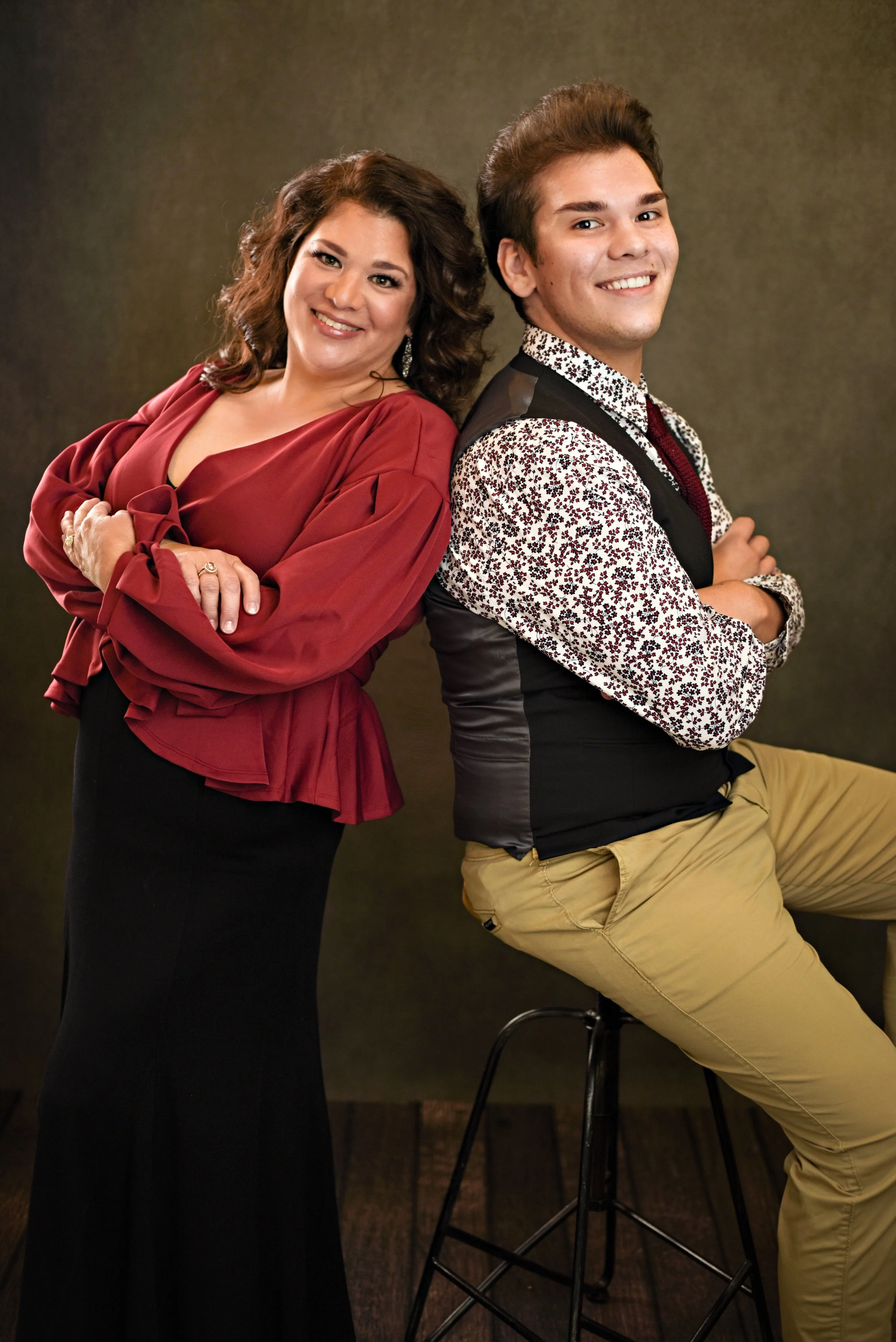 Dr. Melody Rich, Soprano and Asa Ambrose, Baritone pose for a studio picture.