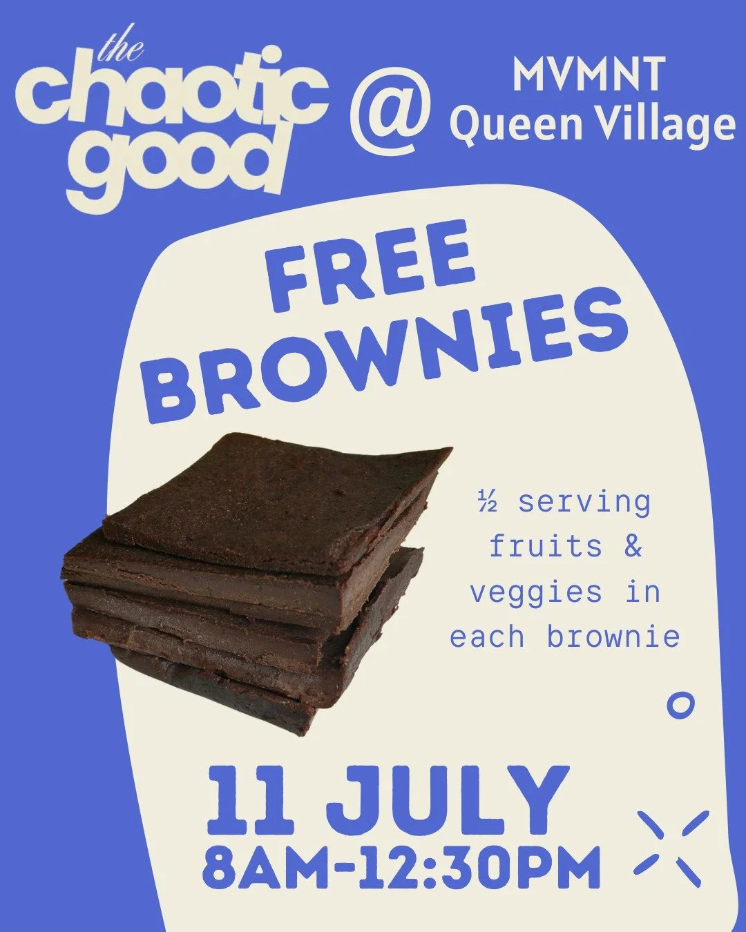Cannot wait to stop by MVMNT on Saturday, July 11th--come in for a class or recovery session and stay for a lil sweet treat (that also helps your veggie intake)! ✨

📍 MVMNT Queen Village
🗓️ Saturday, July 11th
⏰ 8AM-12:30PM