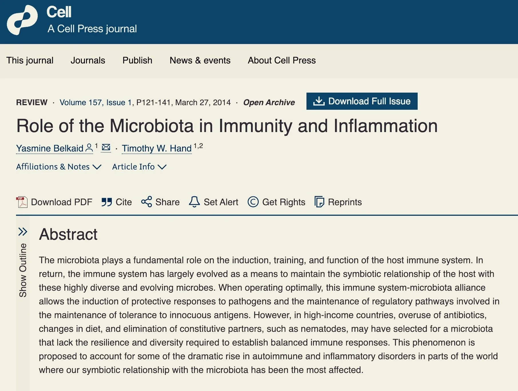 LANDMARK REVIEW 📜

I recently revisited a landmark literature review published in Cell (2014) by immunologists Yasmin Belkaid and Timothy Hand that found our immune system evolved in partnership with the microbiota, changing how the entire immunolog