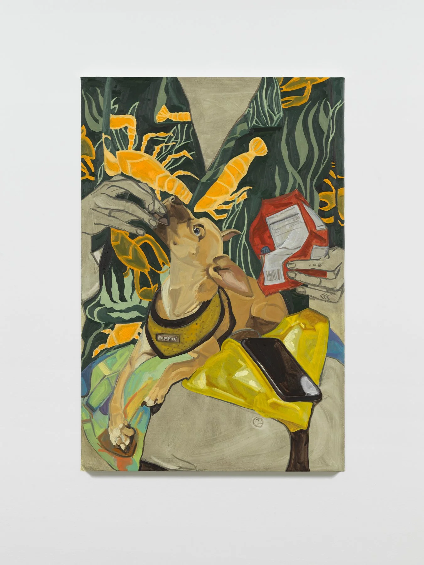 Jordan Casteel  
  Puppia    
Oil on canvas   
30 x 45 inches   
2018