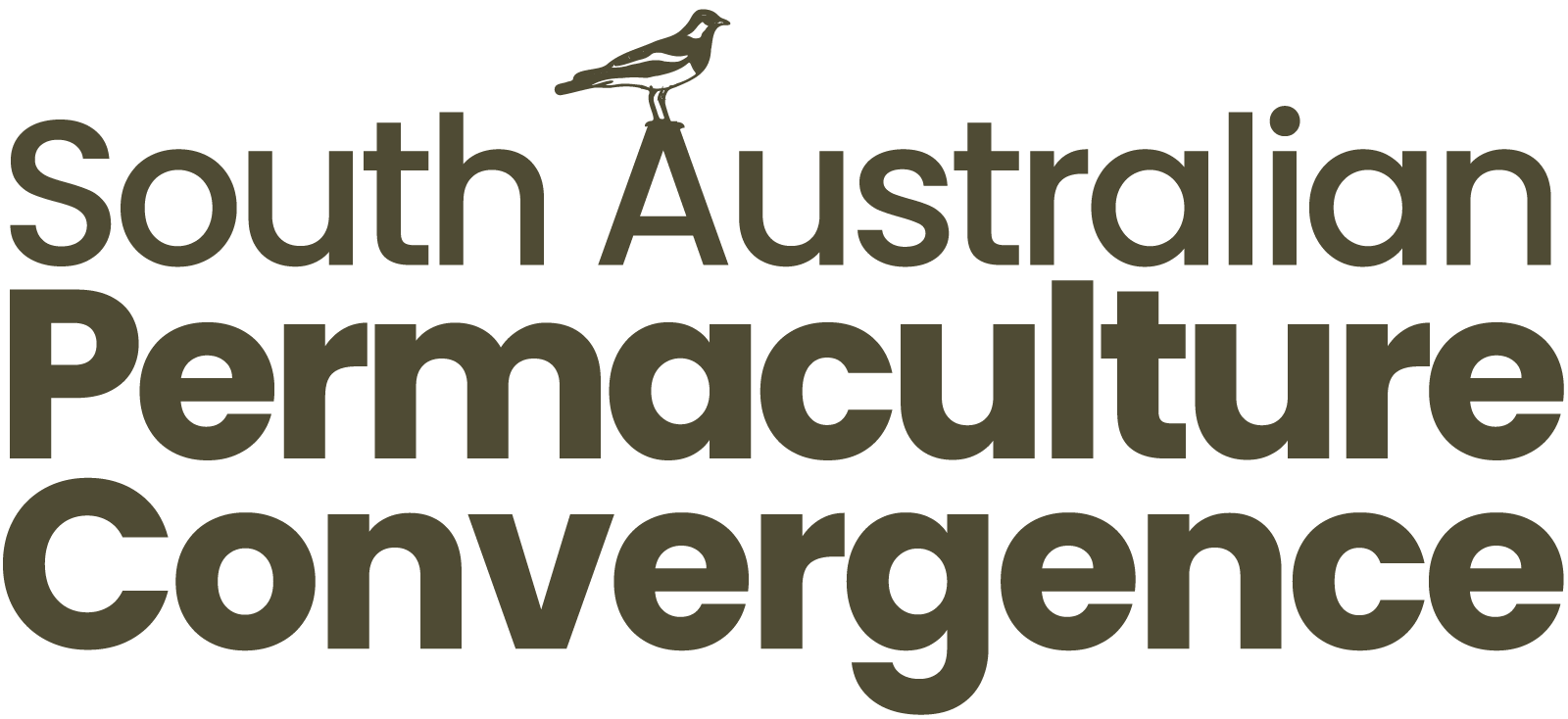 South Australian Permaculture Convergence logo - khaki