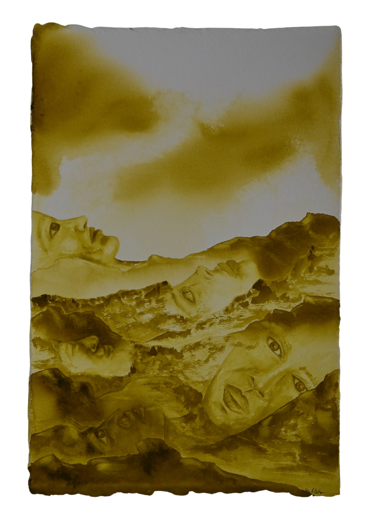 We walk on their souls,
Watercolour on 640gsm Cotton Paper, Framed 
 37cm x46 cm x 4cm 
2026