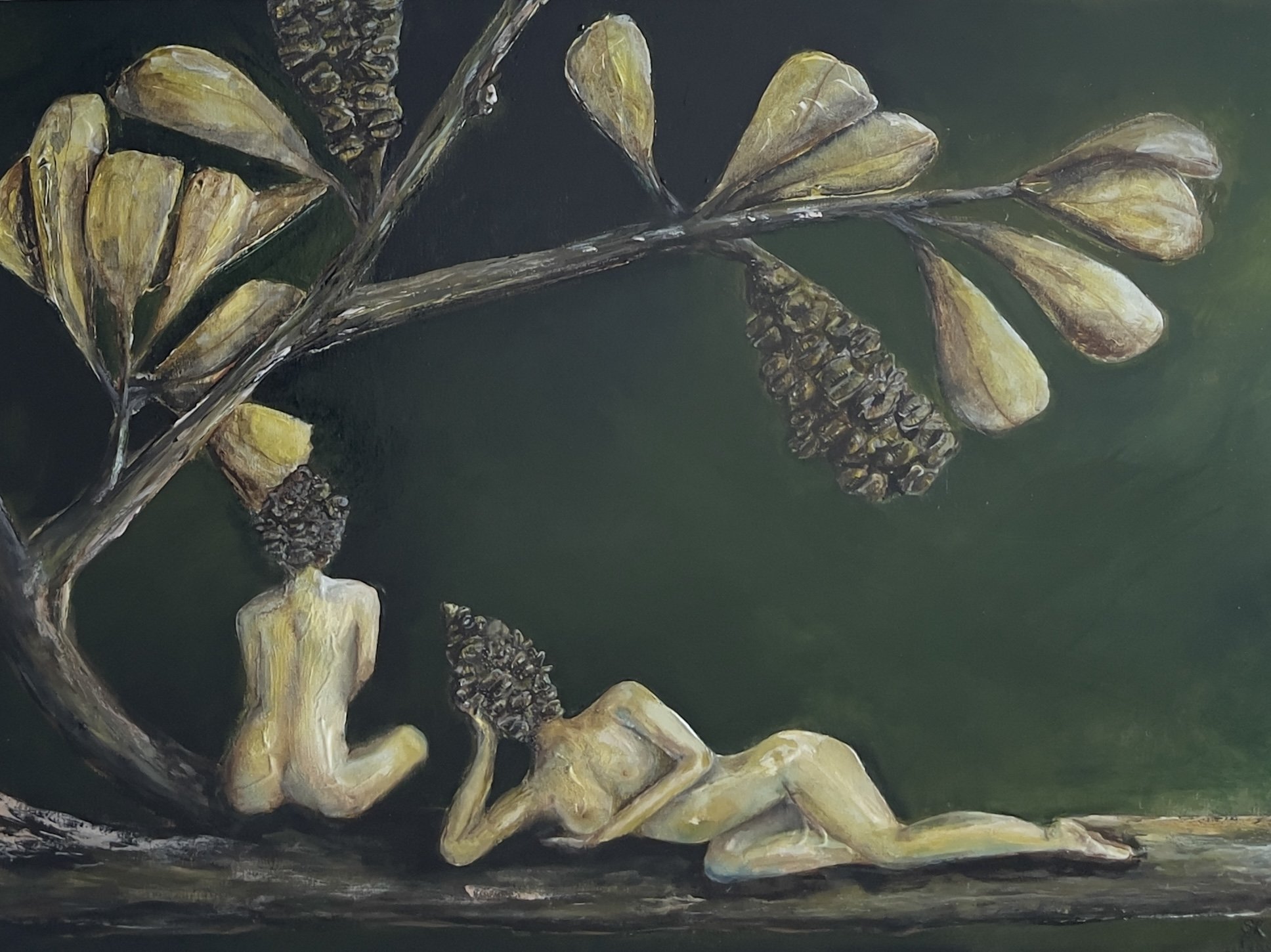 "Moments of Clarity 1" Acrylic and Watercolour on board, 40cm x 30cm, 2025