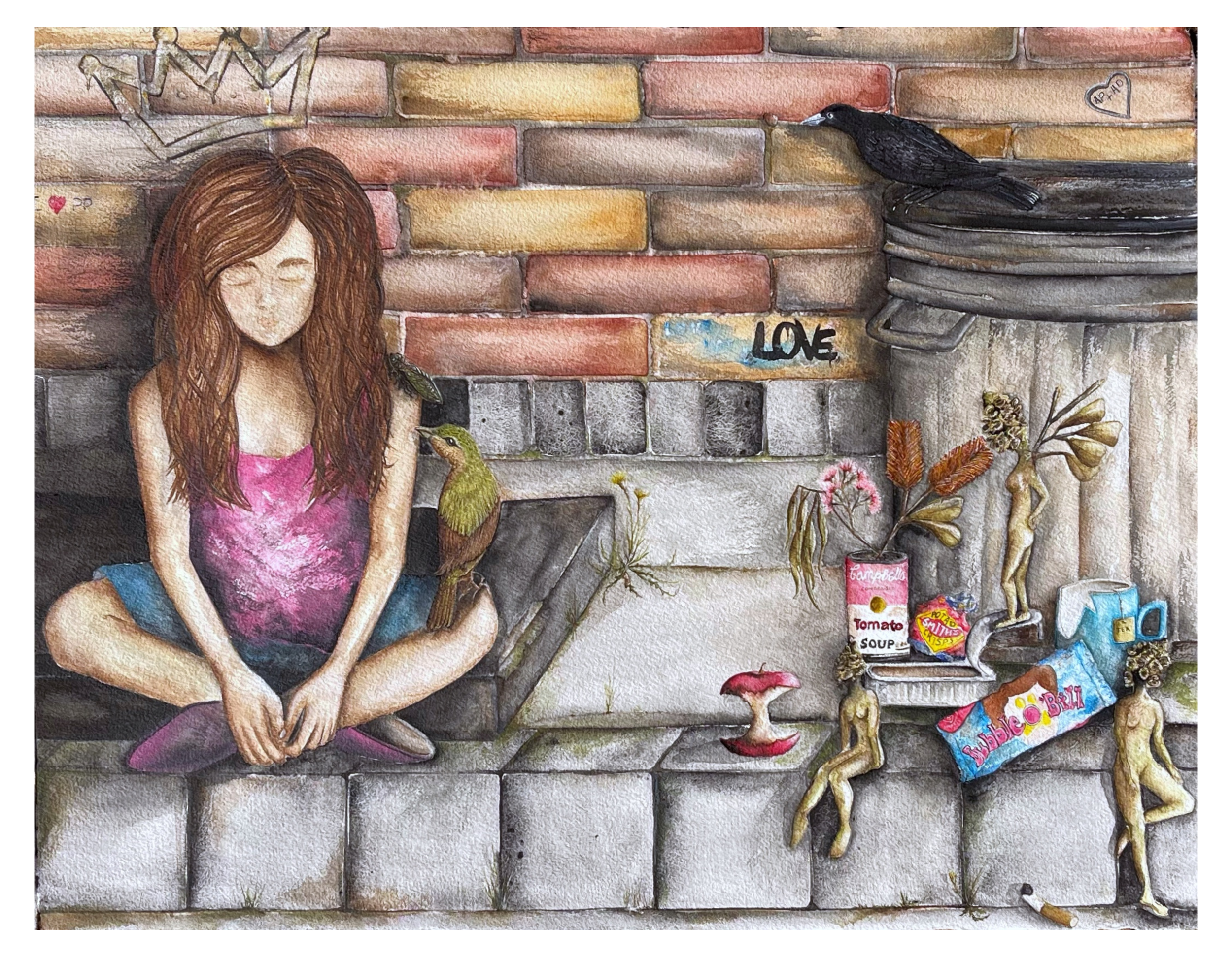 "Can you see me?"
Watercolour on paper
80cm x 70cm
2025.