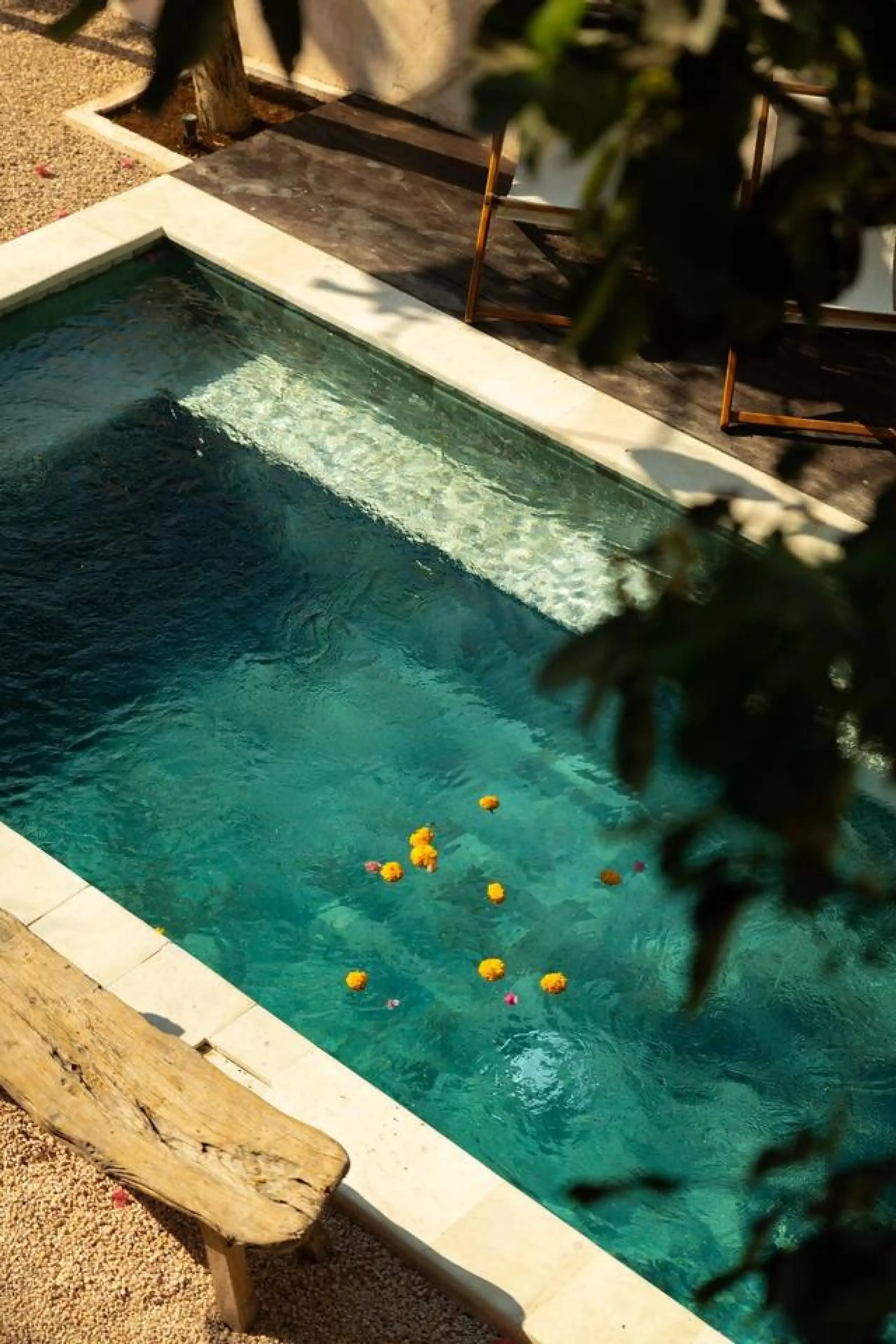 Arial view of Villa Pi pool