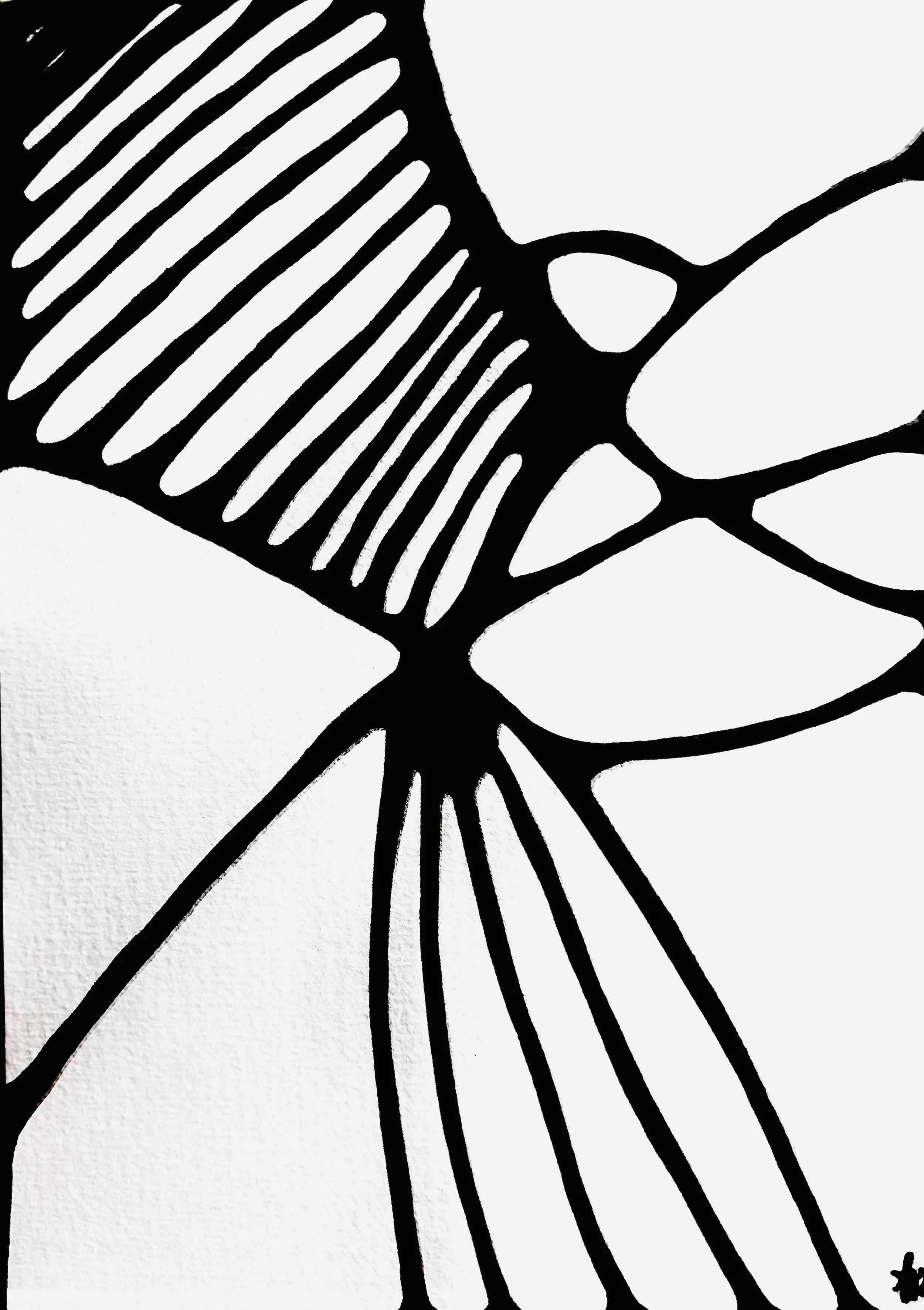 "While Resting – Part I“, 14,8×21,0 cm, black marker on paper.