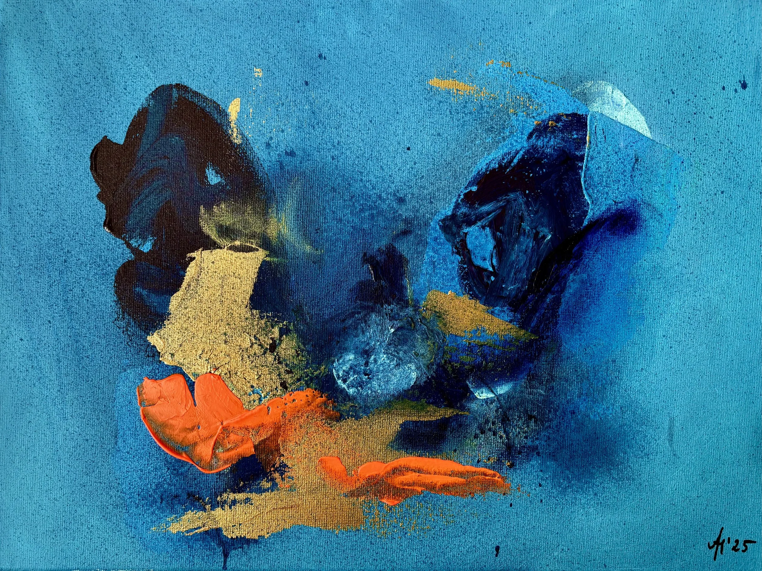 „Something Blue“, 40x30cm, acrylic on canvas.