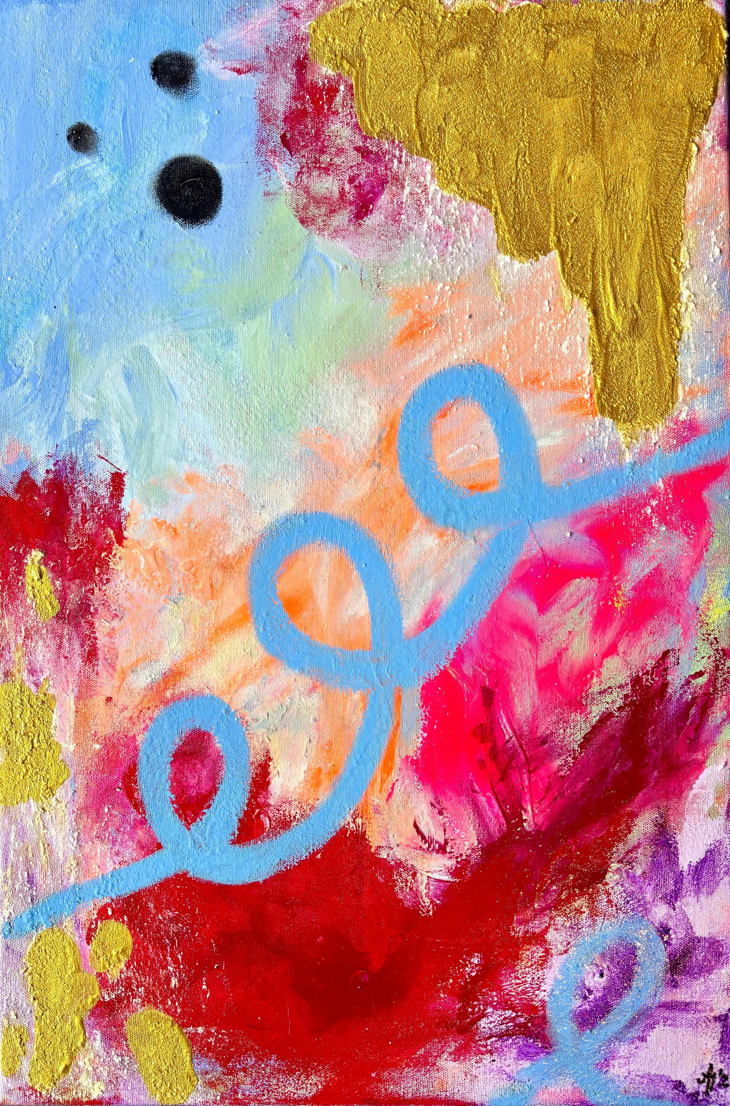 “Serenade in Blue“, 40x60cm, mixed media.