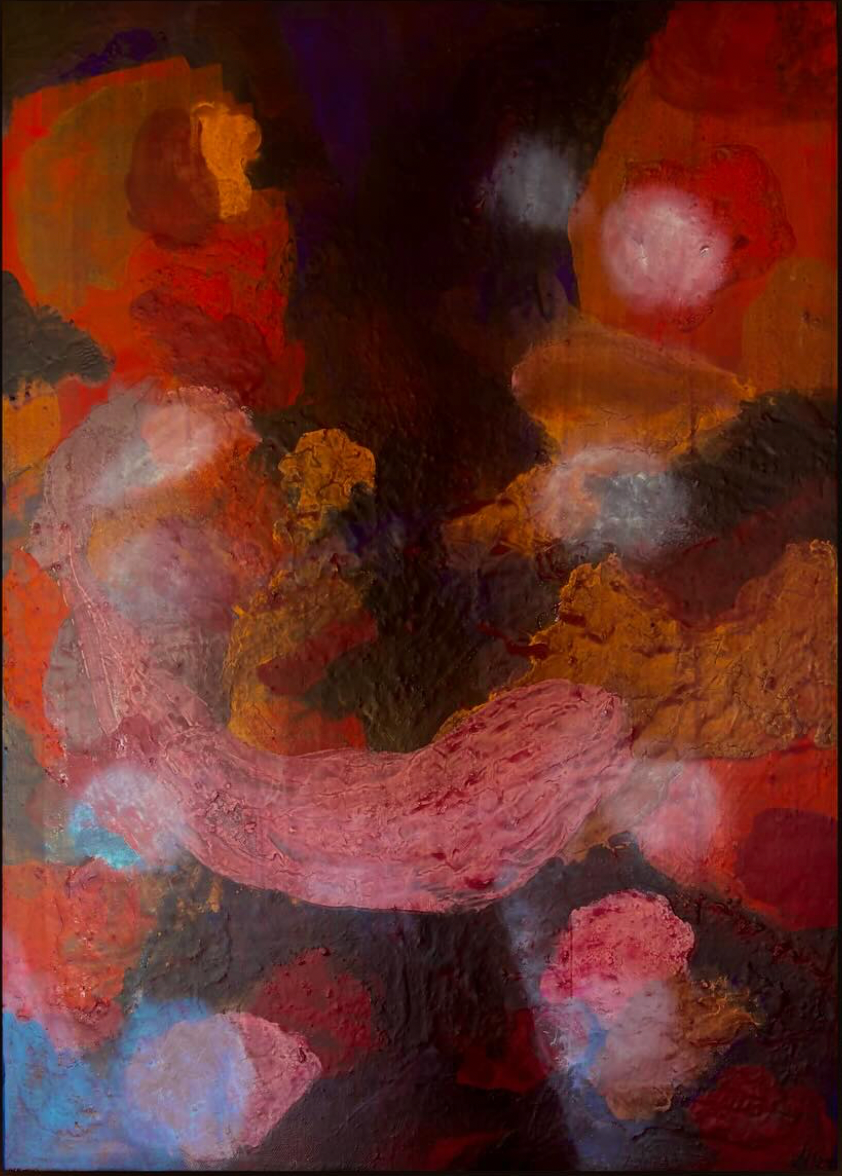 “Just Pigment On Canvas I”, 50×70 cm, mixed media.