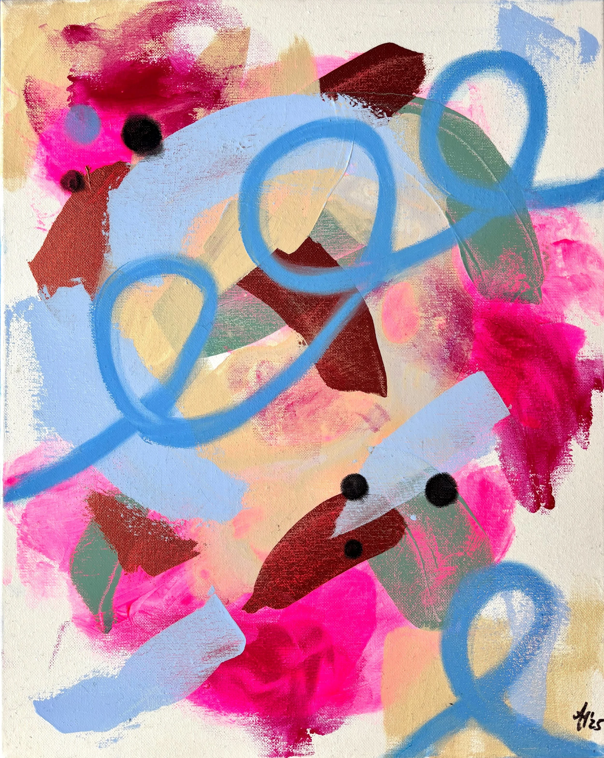 “Play of Summer”, 40×50 cm, mixed media.