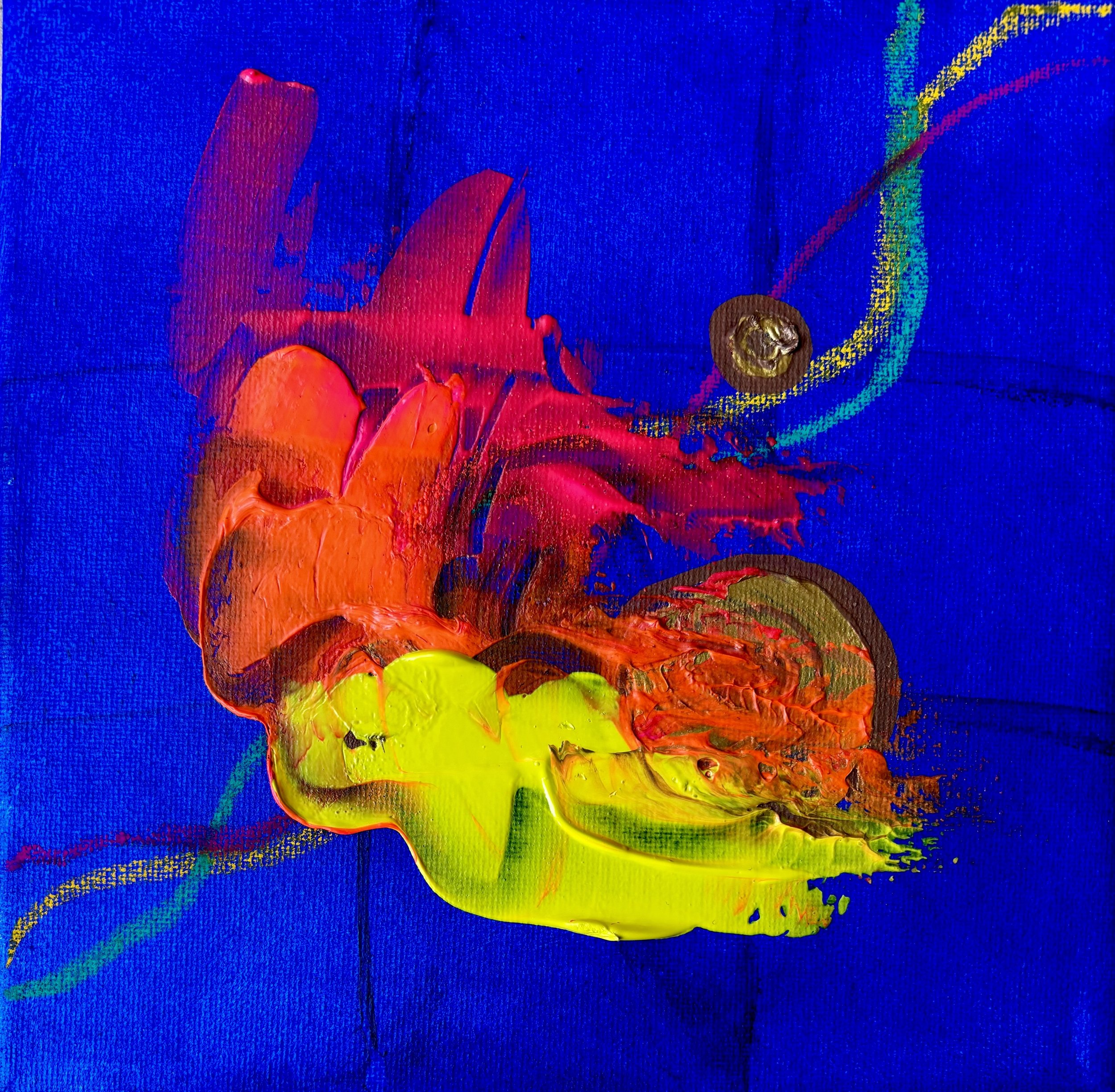 „Neon Heart“, 20x20cm, acrylic on canvas.