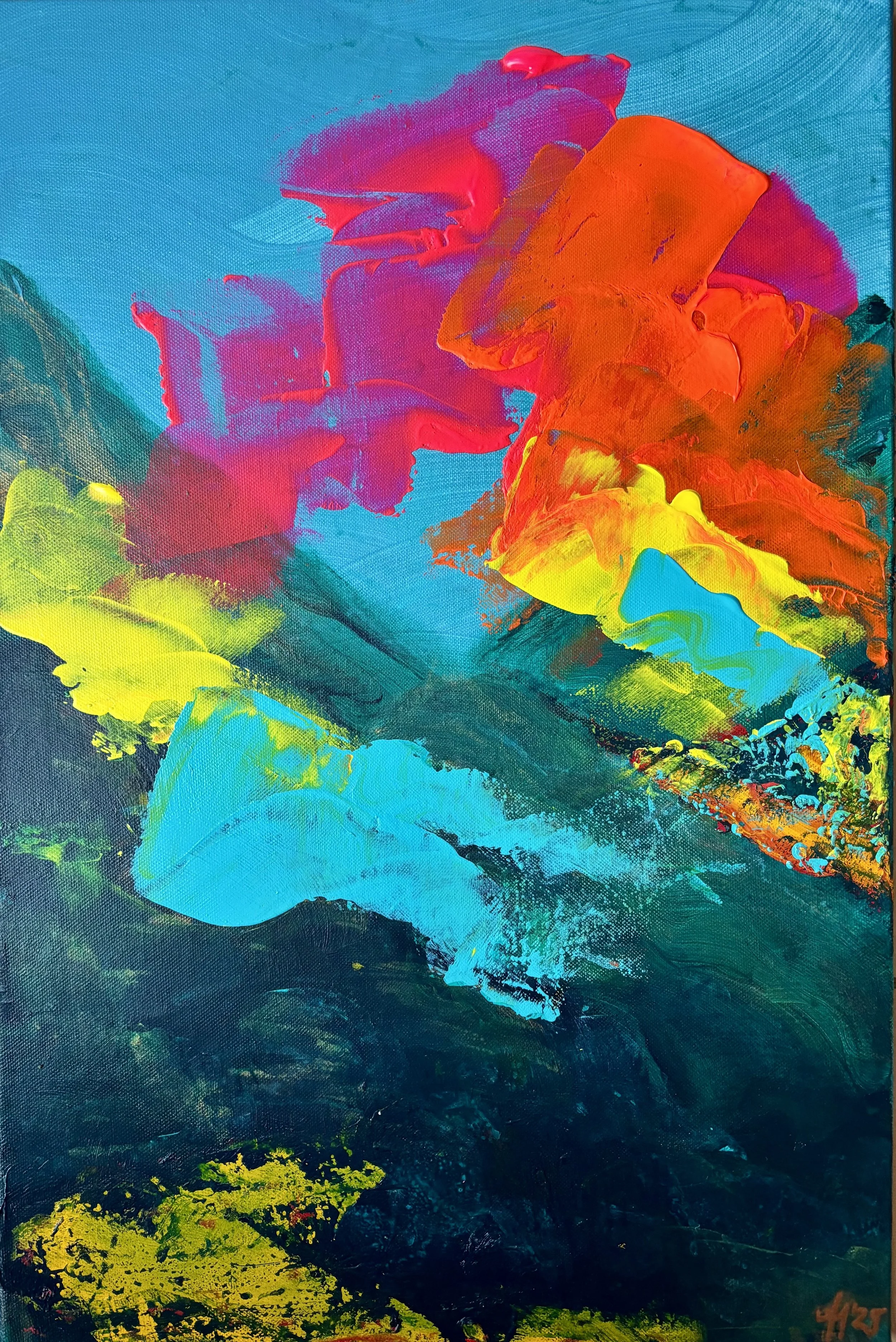 „Neon Landscapes 2“, 40x60cm, mixed media.