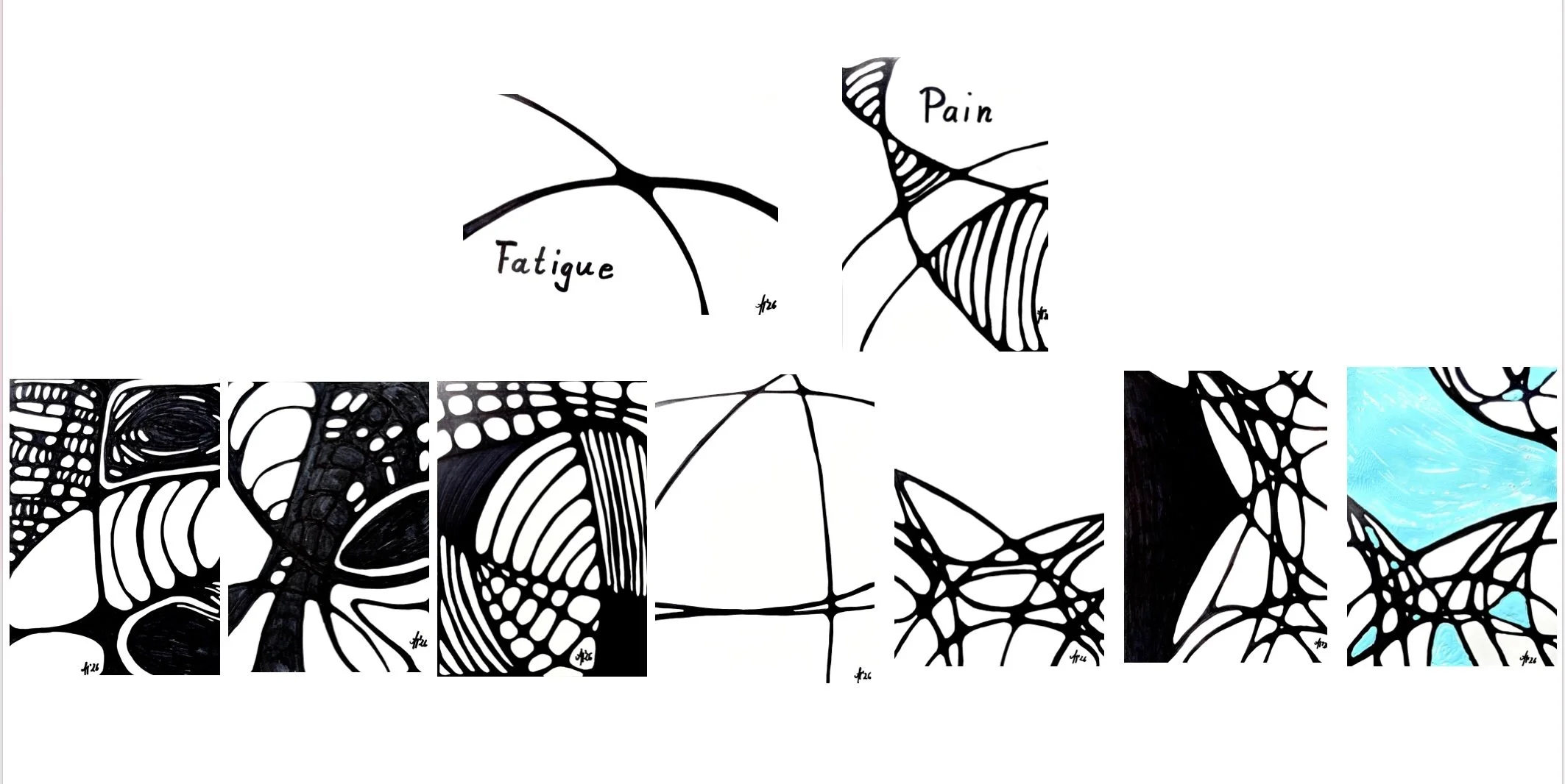 Small works on paper, marker, A5, 2026