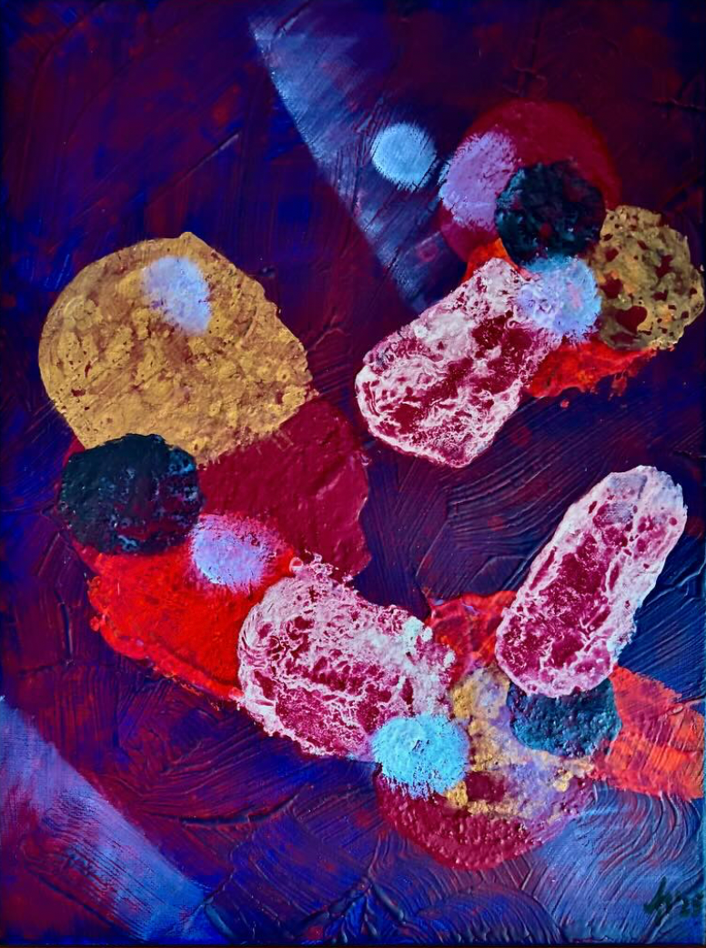 “Just Pigment On Canvas V”, 30×40 cm, mixed media.