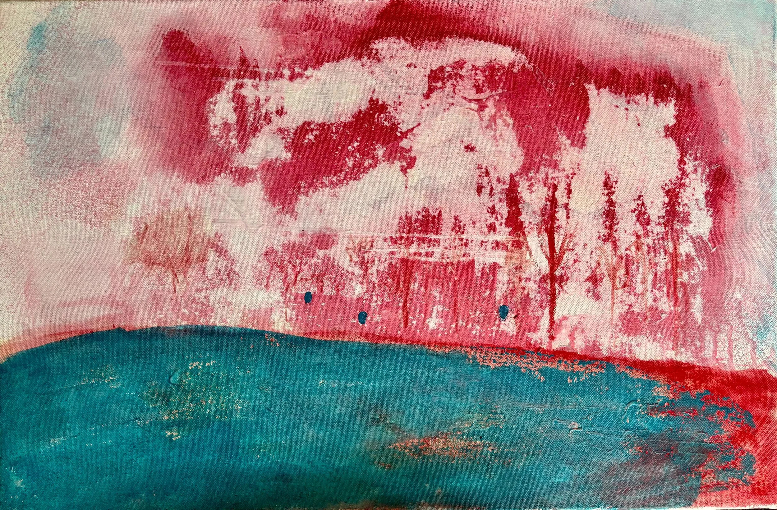 “I Was Still in the Woods“, 60×40 cm, mixed media on raw canvas.