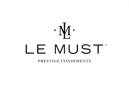 Logo de la marque "LE MUST" avec monogramme estilisé "LM" et texte "Prestige Condiments" en dessous.