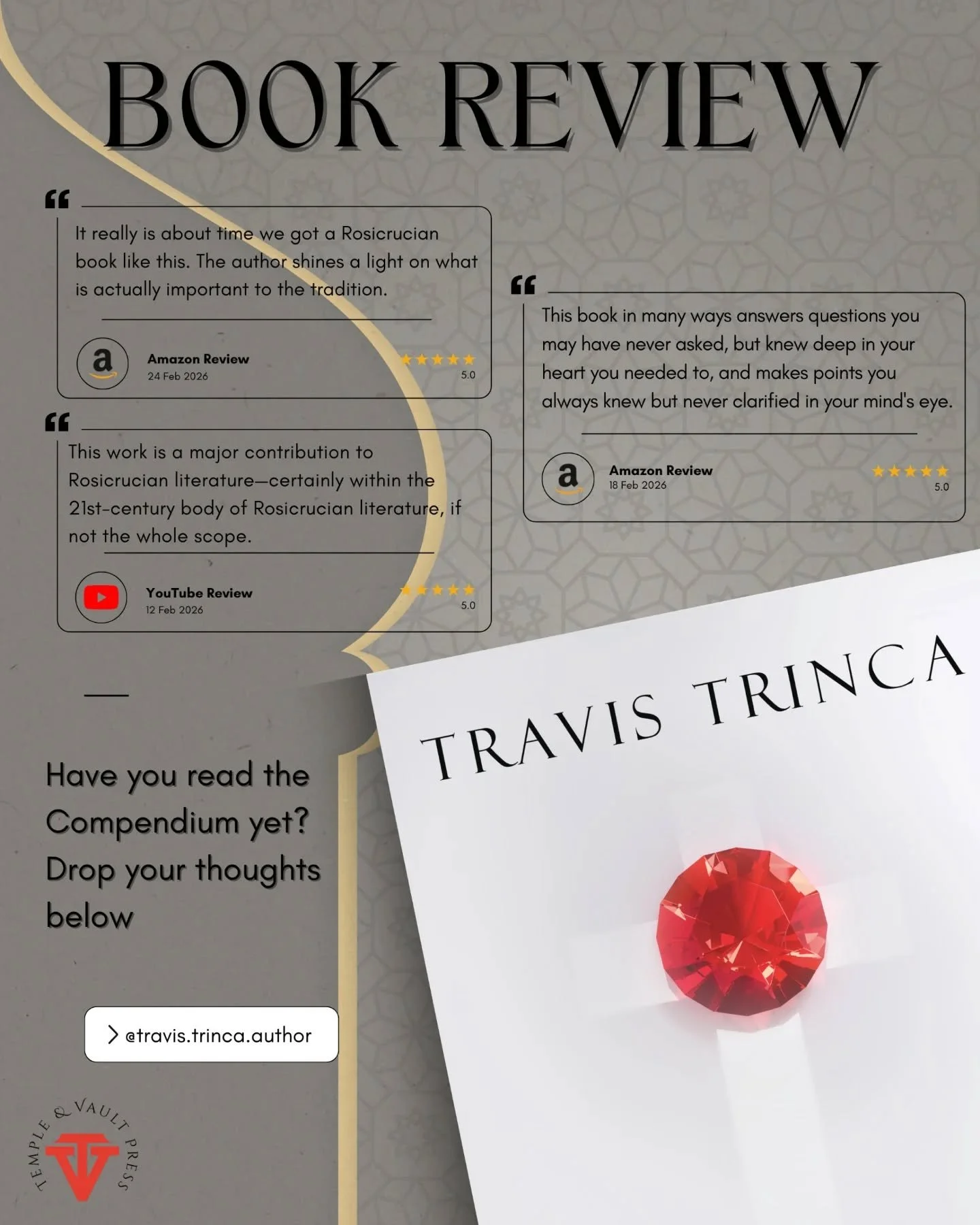 The reception of The Rosicrucian Compendium has been nothing short of humbling. Thanks to your incredible support, the book briefly reached #1 Bestseller status on Amazon in both the Freemasonry and Occult Rosicrucianism categories. I know that this 