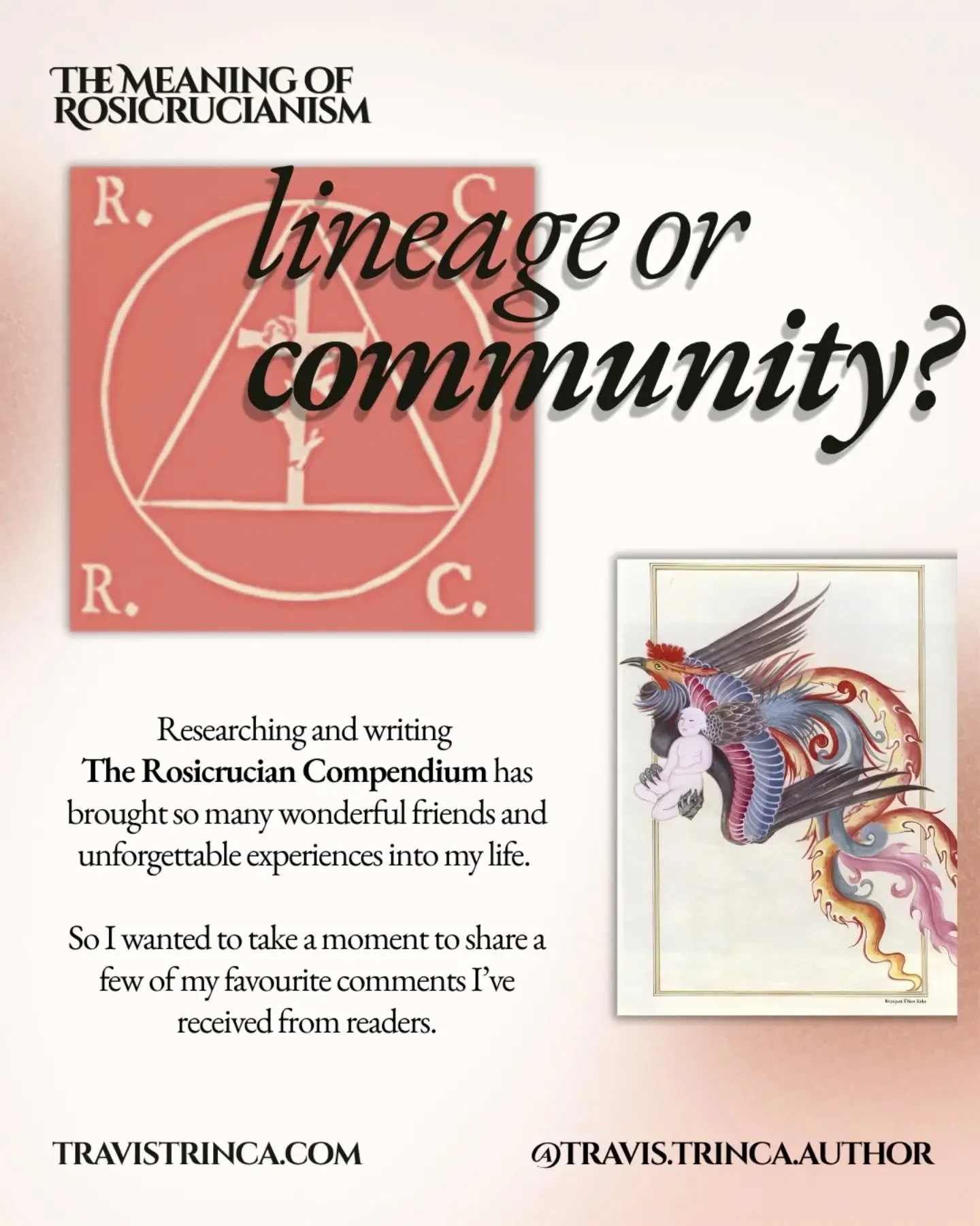 Researching and writing The Rosicrucian Compendium has brought so many wonderful friends and unforgettable experiences into my life. So I wanted to take a moment to share a few of my favourite comments I've received from readers.

Some eagle-eyed rea