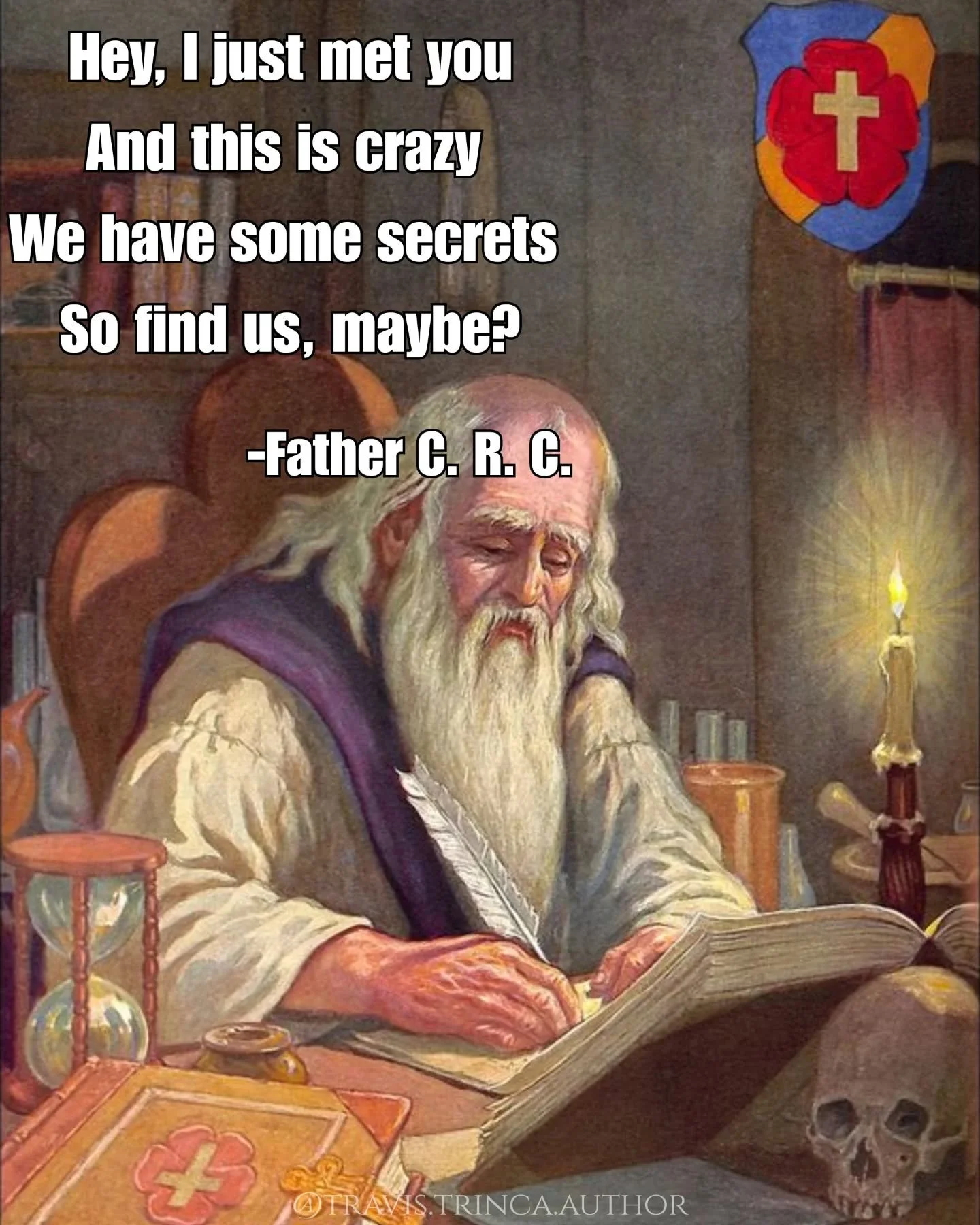 Feeling cute. Might tell our Aspirant tonight that this was CRC.

#Rosicrucian #ChristianRosenkreuz #SocietasRosicruciana #TheRosicrucianCompendium