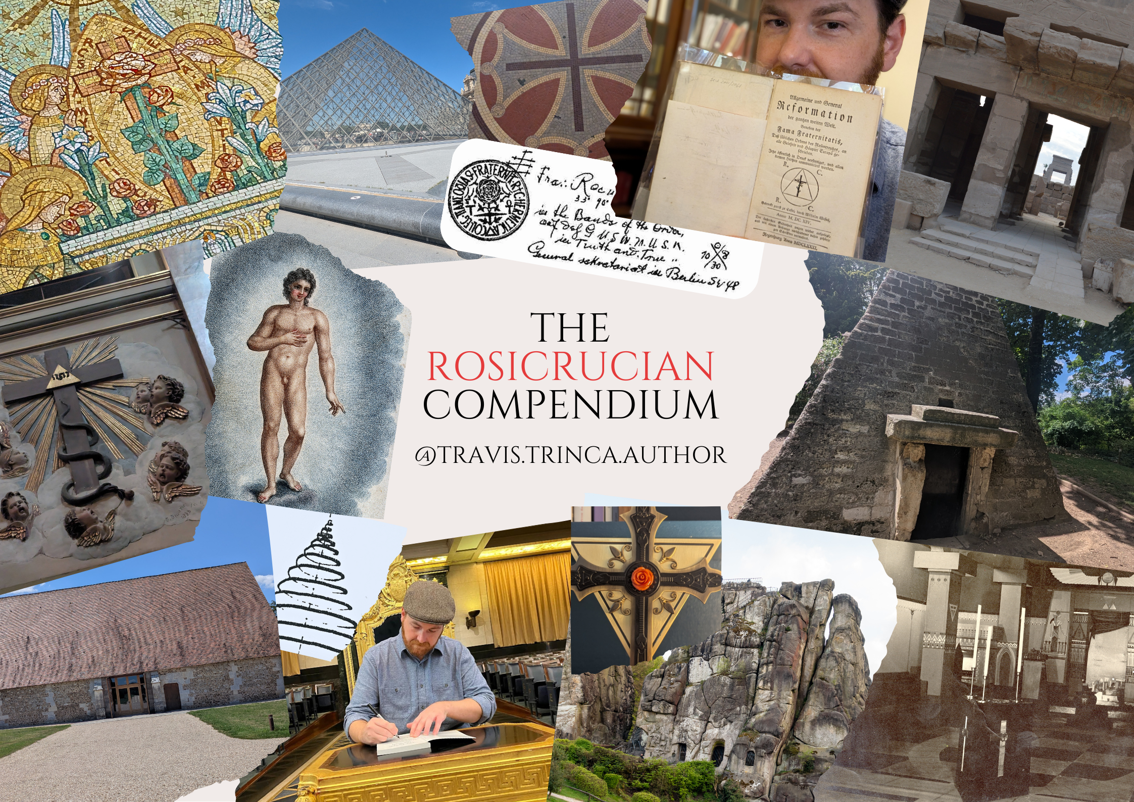 Rosicrucian Aesthetic Photo Collage Vision Board Landscape Poster