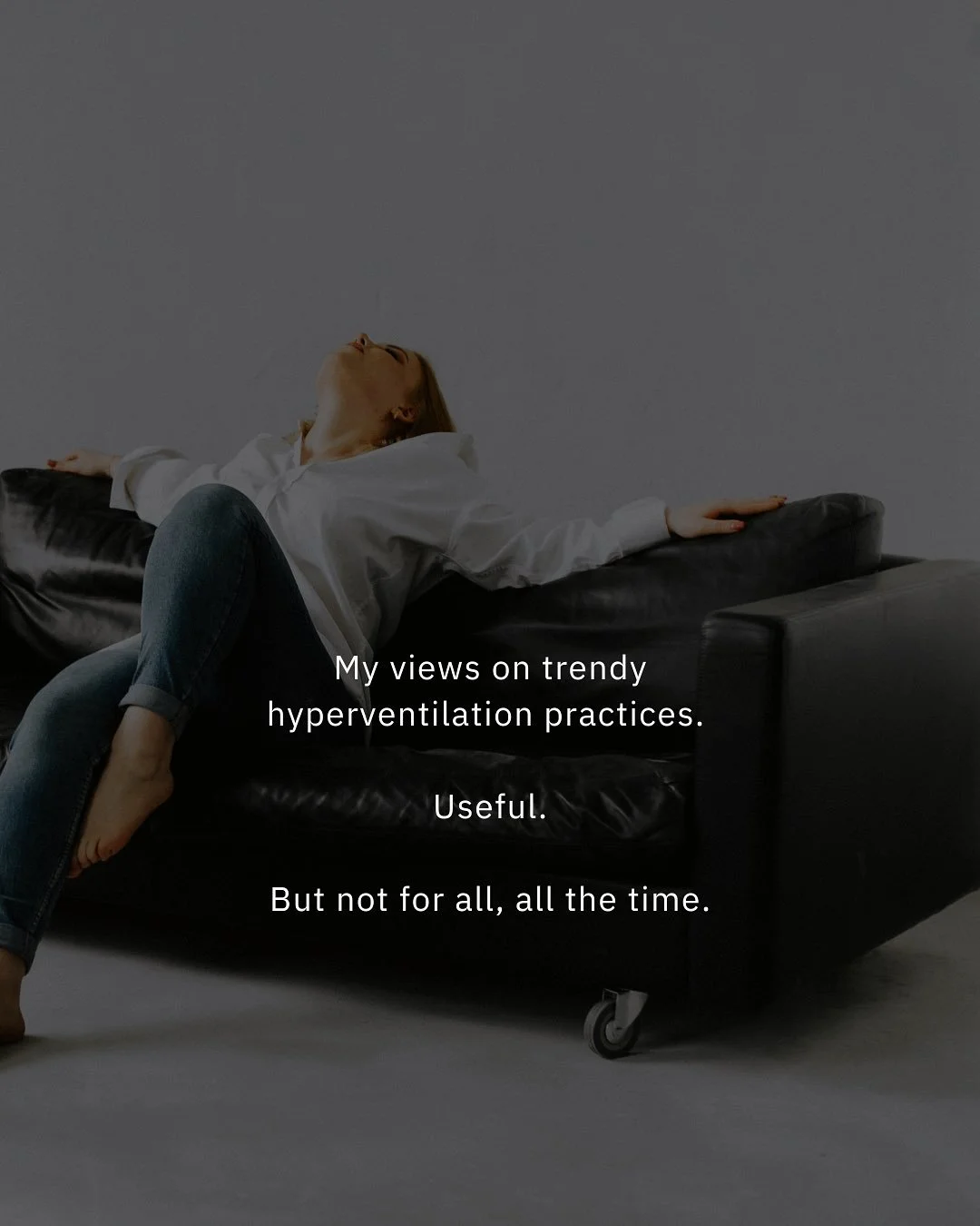 My views. It&rsquo;s useful. But not not for all, all the time.

I&rsquo;m more interested in how are you breathing ALL the time, in every day life, not just when you&rsquo;re &lsquo;sitting and breathing&rsquo; if you know what I mean ;)

Try a prac