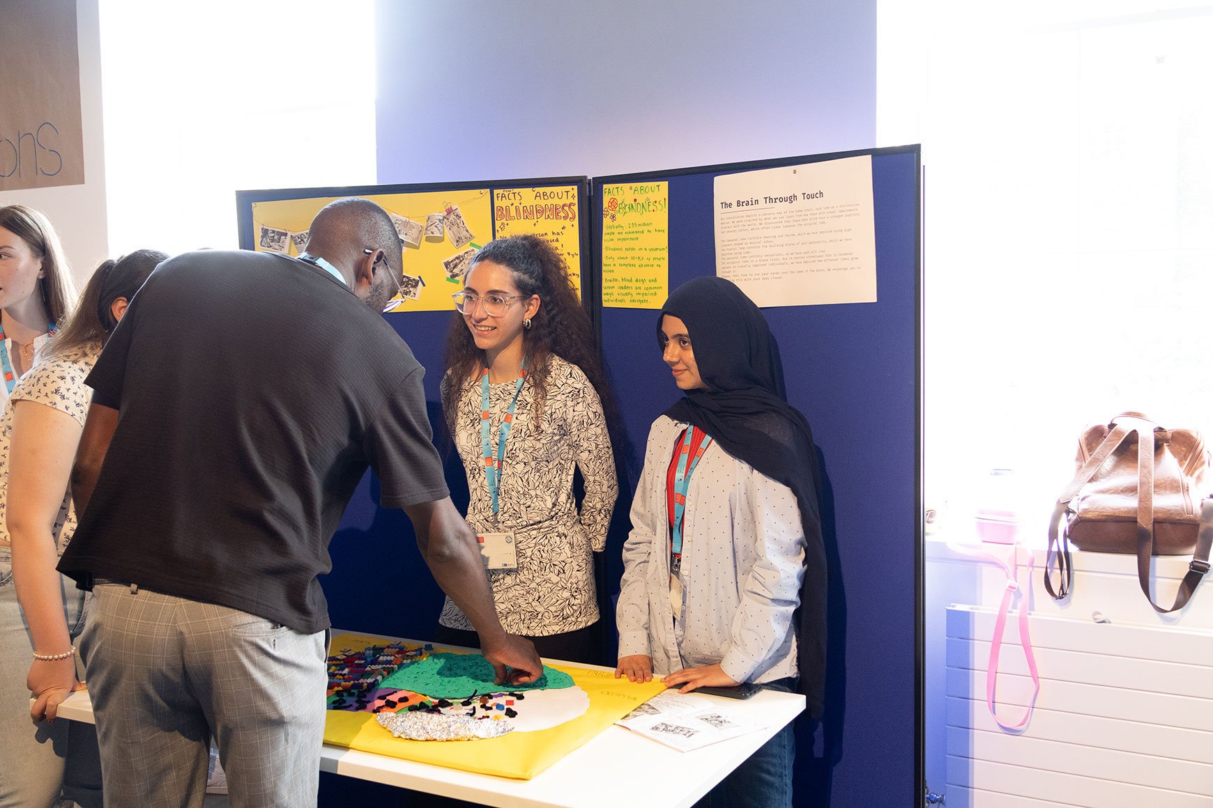 The Brain through Touch group demonstrate their project to audiences.