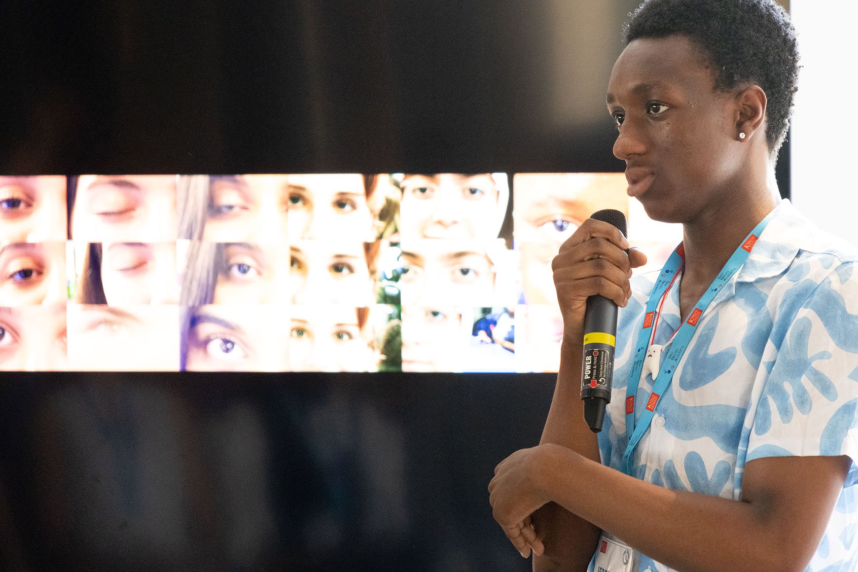 A DNA CREATE participant presents their group project.