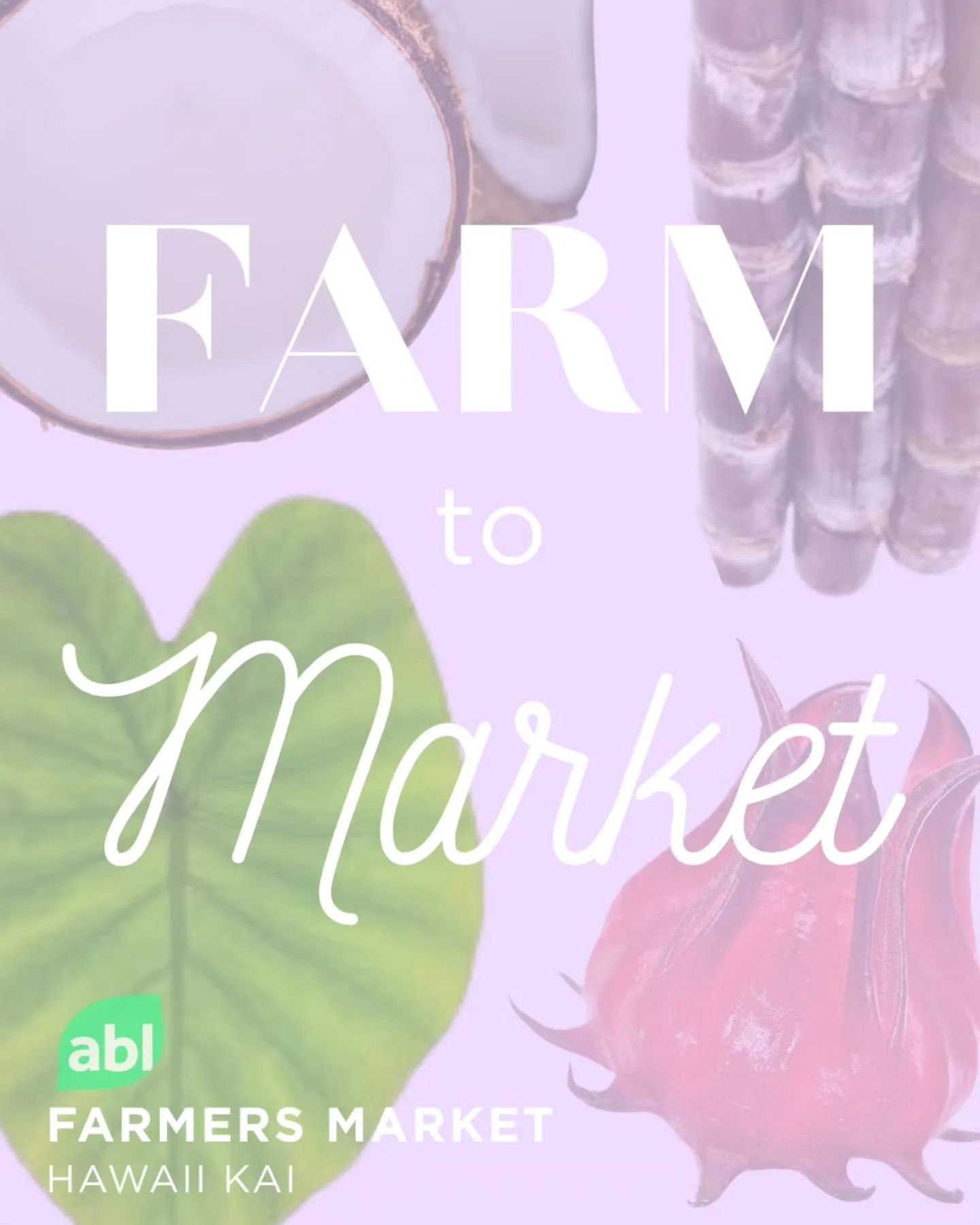 This weekend @hawaiikaitownecenter we&rsquo;re bringing real farm-to-table to @ablcollective Farmers Market &mdash; @dapoiboi808 ulu or kalo poke, @sugahdaddehskanejuice fresh-pressed sugarcane juice, @roottorise.farm roselle and butterfly pea teas, 