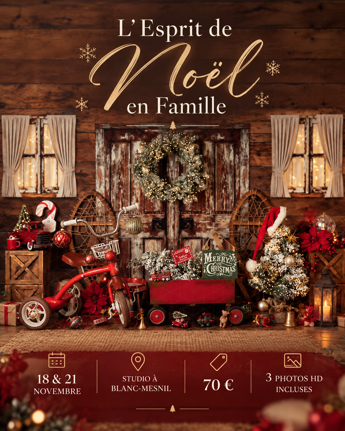 séance, Noel, décor Noel, studio, photo, Blanc Mesnil, 93, arnauddphoto