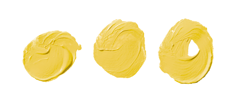 Three swirls of yellow butter in a row.