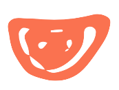A cartoon-style watermelon slice with a smiling face