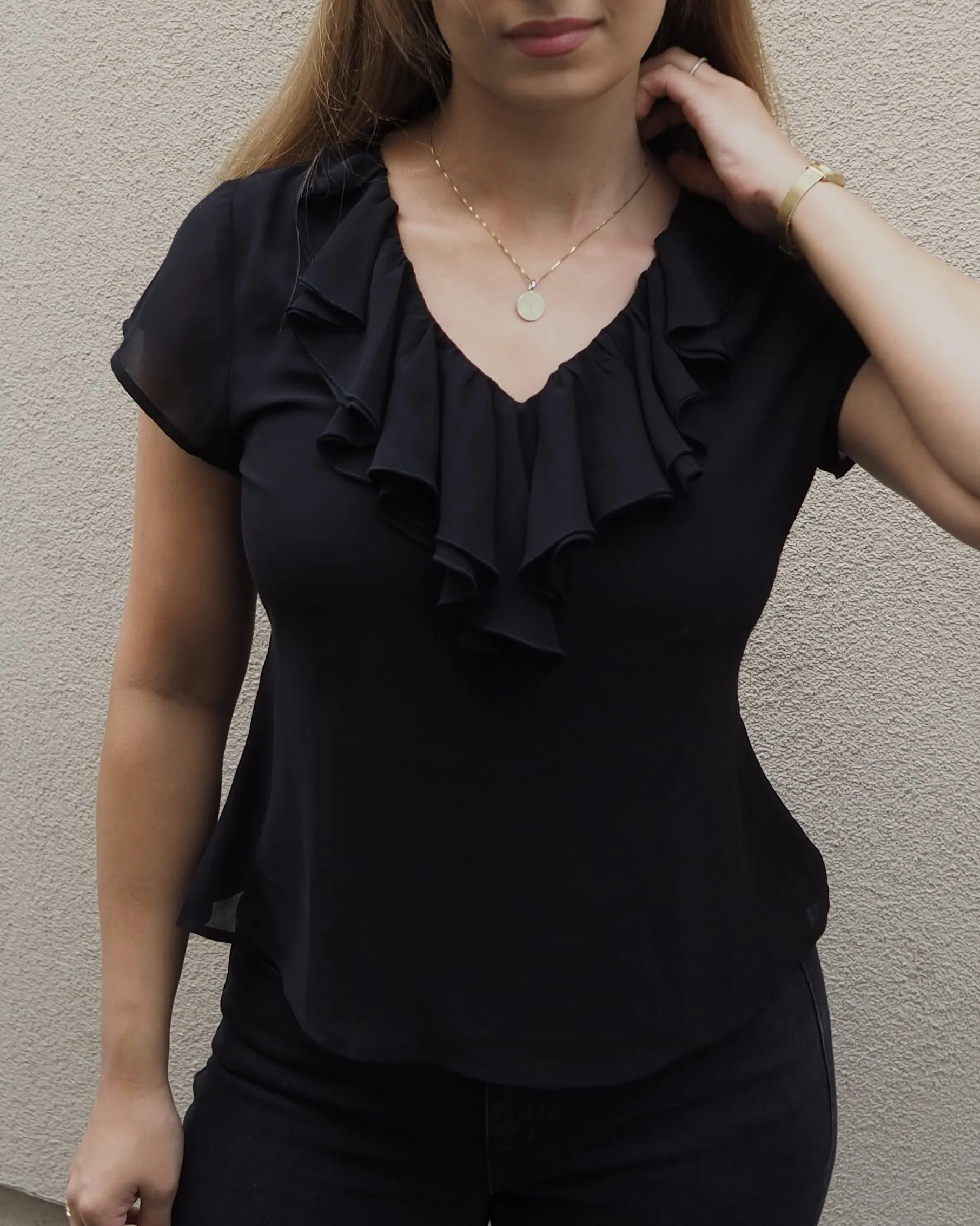 Ruffled Blouse black