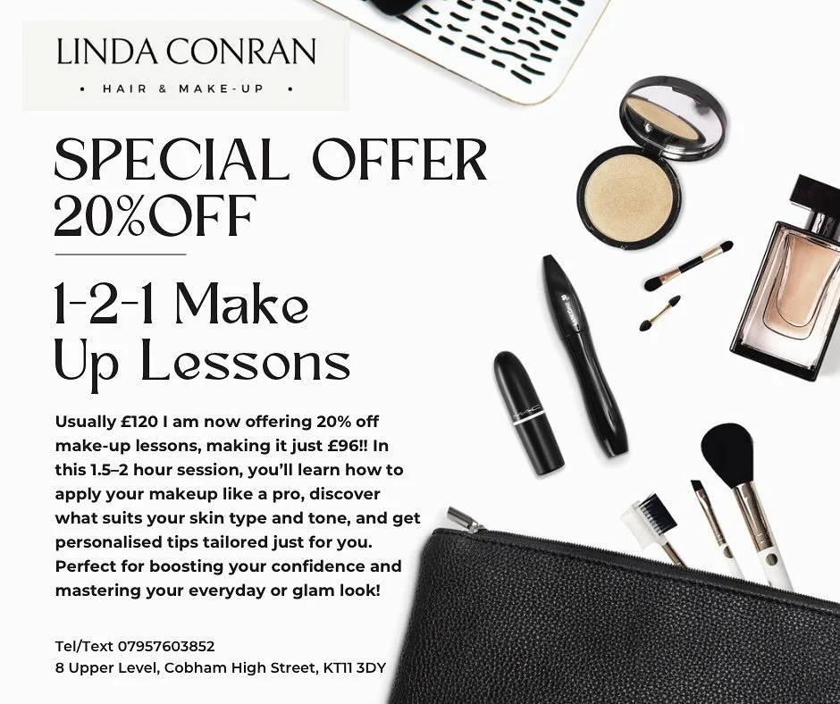 ✨ Makeup Lessons &ndash; Now 20% Off! ✨

Want to feel more confident doing your own makeup? Whether it&rsquo;s nailing your everyday look or learning how to go full glam &mdash; I&rsquo;ve got you! 💄

For a short time, you can book a private makeup 