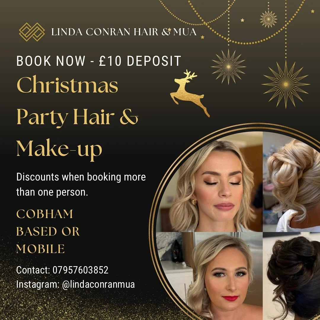 🎄✨ Christmas Party Glam! ✨🎄

It&rsquo;s that time of year again &mdash; party season is nearly here and my diary is filling up fast! 💃🥂

Whether you&rsquo;re after soft glam waves, a sleek updo, or a full festive makeup look, I&rsquo;ve got you c