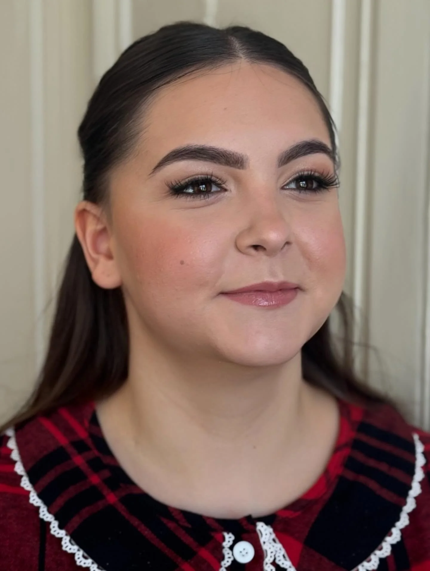 Bridesmaids Hair &amp; Make-up for this sweetheart. Such a lovely wedding morning with the nicest people. We went for natural makeup with just a nice shimmer glow on the cheeks and eyes! They also had classic Christmas pyjamas on instead of the tradi