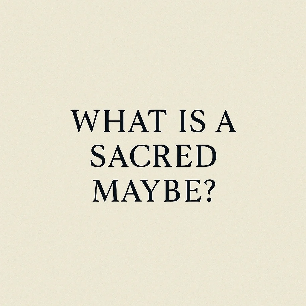 Think of it like standing at the edge of a forest trail at dawn.
You don’t rush in.
You listen first.
You feel the air.
You wait for the path to speak back.
That’s a Sacred Maybe.
The book is available for preorder now.
[asacredmaybe.co