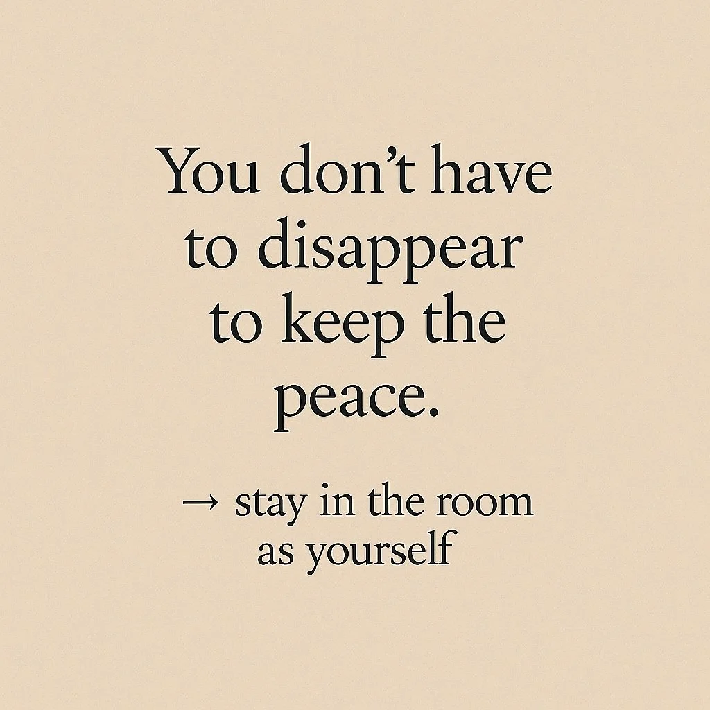 Sometimes we shrink, not because we’re small, but because the room is too loud, too scripted, too fragile to hold truth.
It’s like walking into a house where every picture frame is crooked, and you’re the only one who notices. Inst